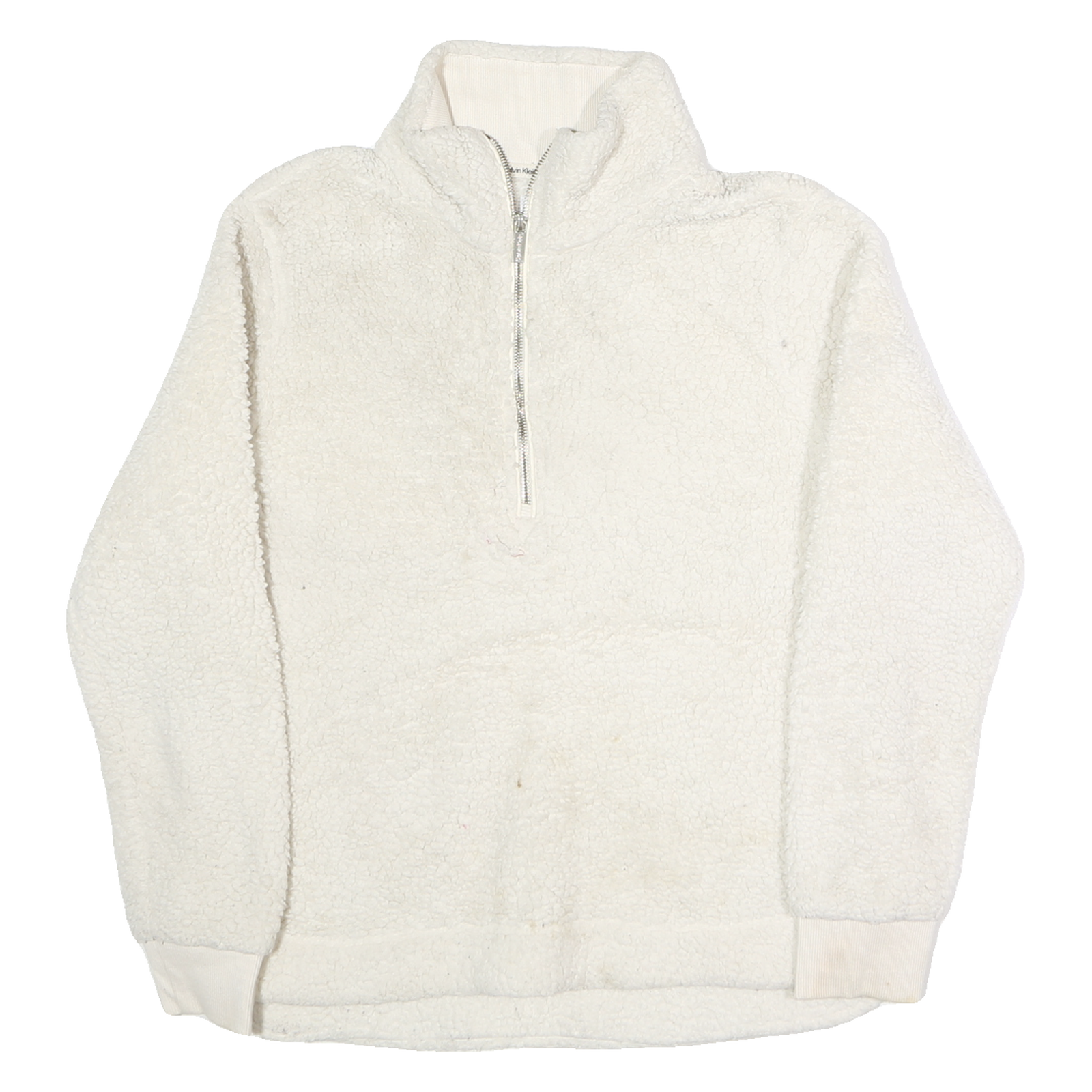 CALVIN KLEIN Womens White Plain Pullover Crew Neck Jumper S Soft Warm Refurbished - N/A refurbished available on Cerqular