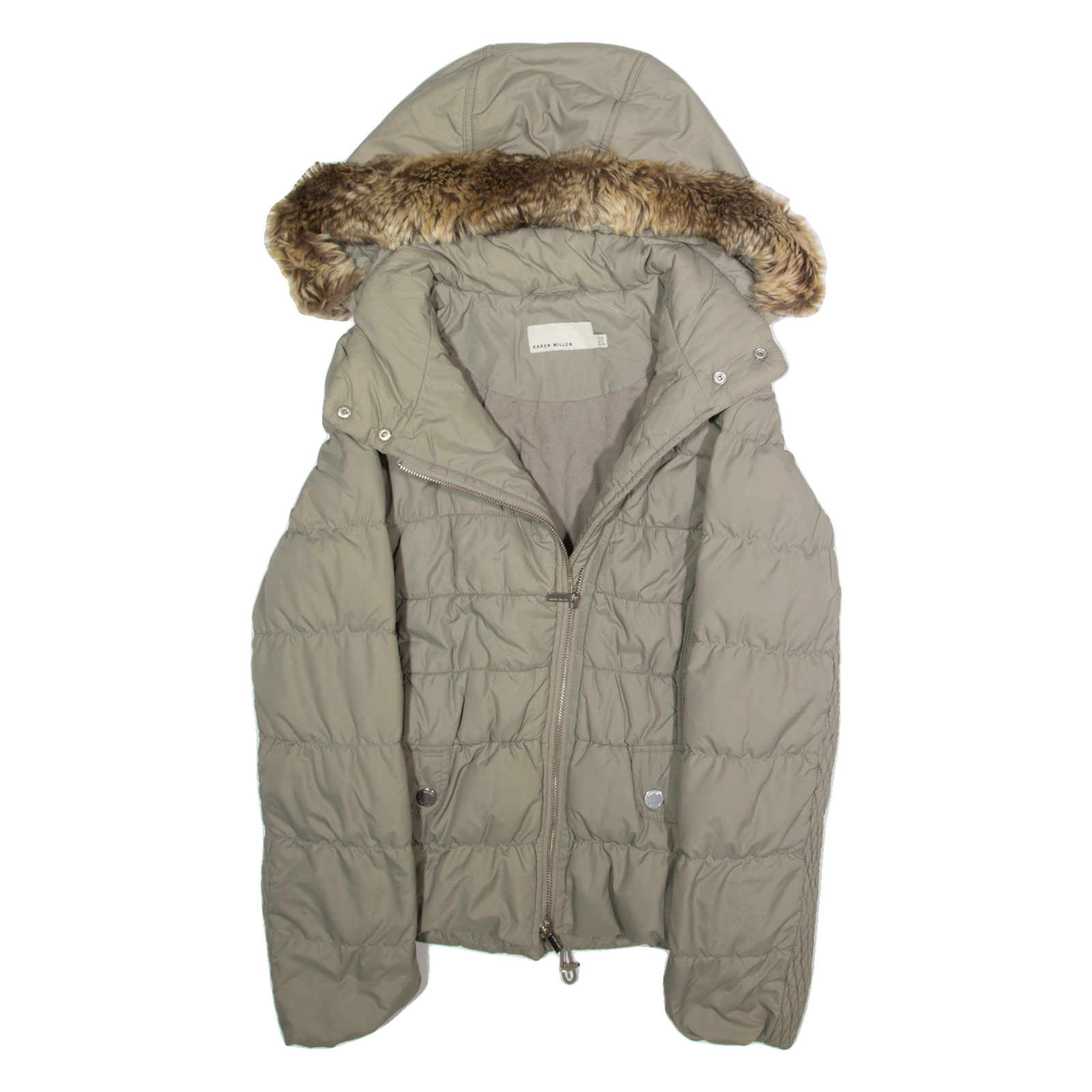 KAREN MILLEN Womens Parka Coat Grey Hooded S Refurbished - N/A refurbished available on Cerqular
