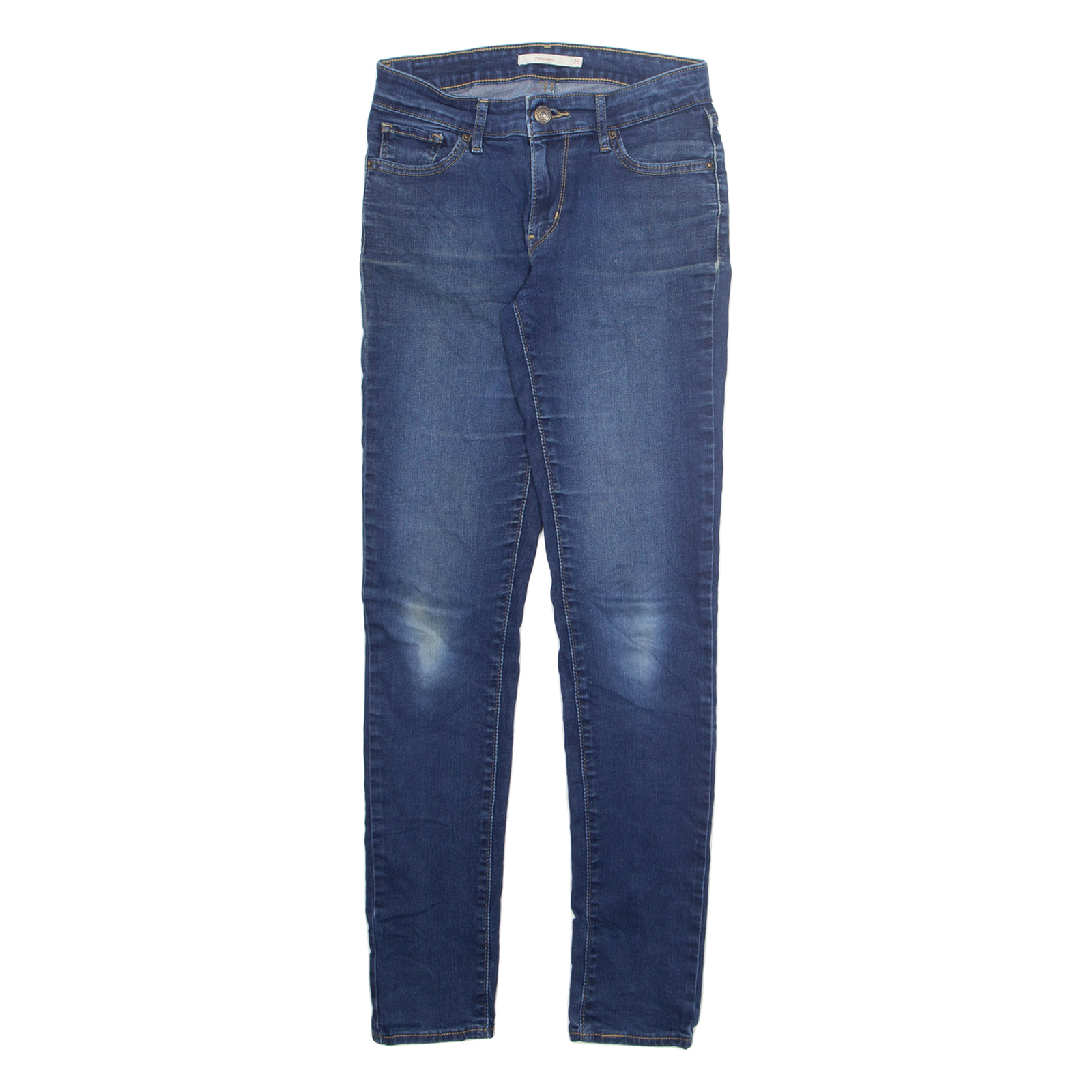 LEVI'S Womens Jeans Blue Regular Skinny Stone Wash W26 L32 Refurbished - N/A refurbished available on Cerqular