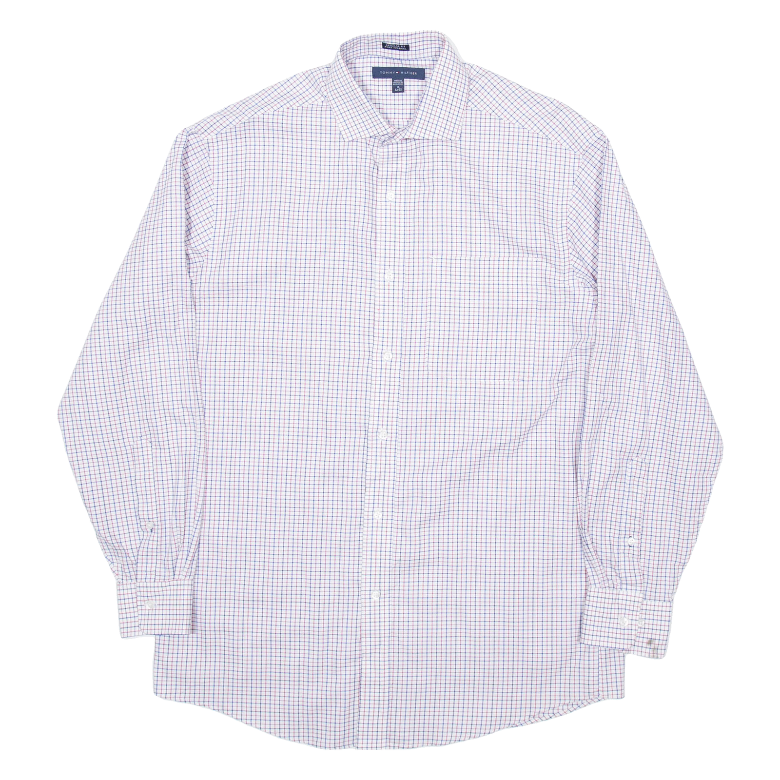 TOMMY HILFIGER Mens Shirt Blue Check Long Sleeve S Refurbished - N/A refurbished available on Cerqular