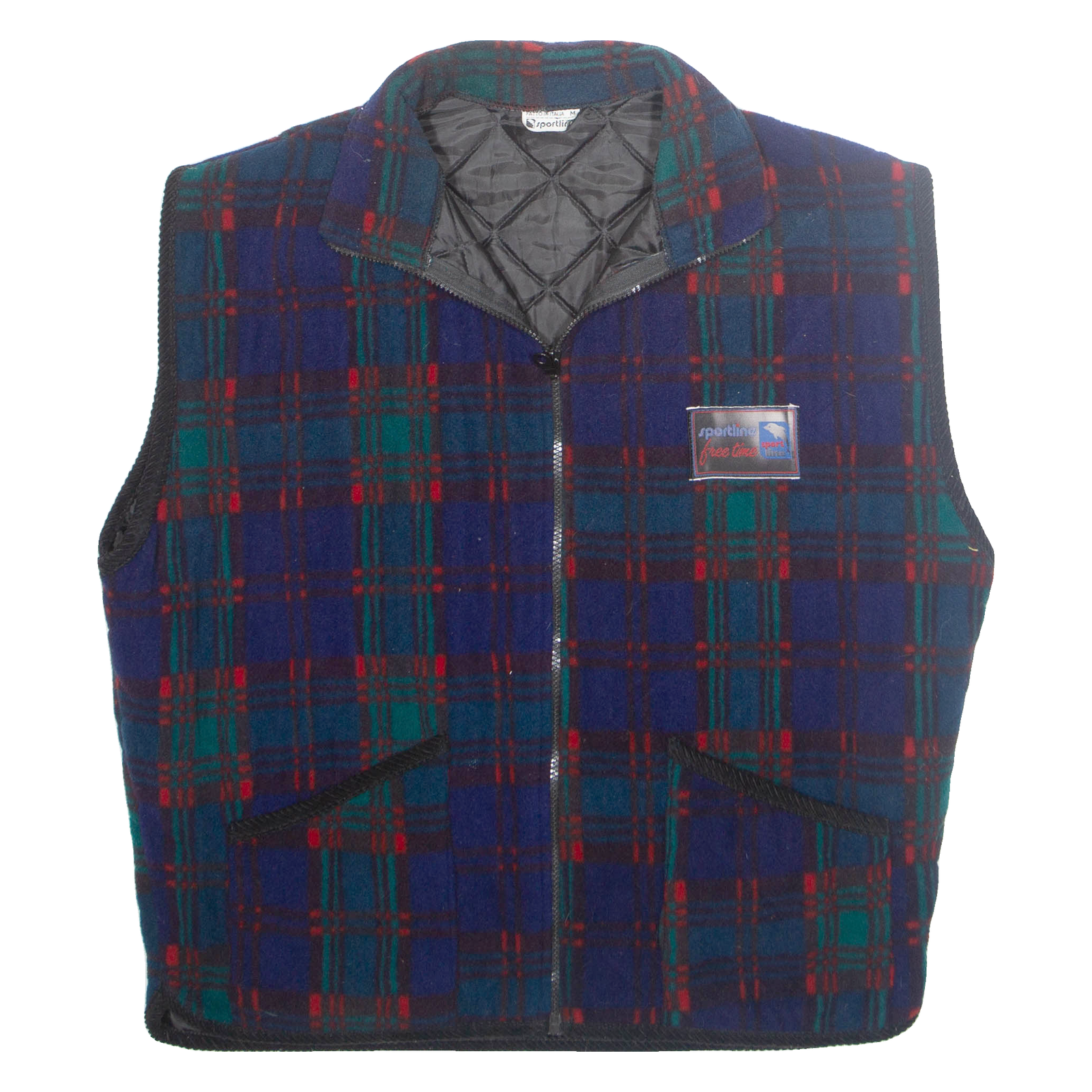 SPORTLINE Mens Gilet Blue Plaid M Refurbished - N/A refurbished available on Cerqular
