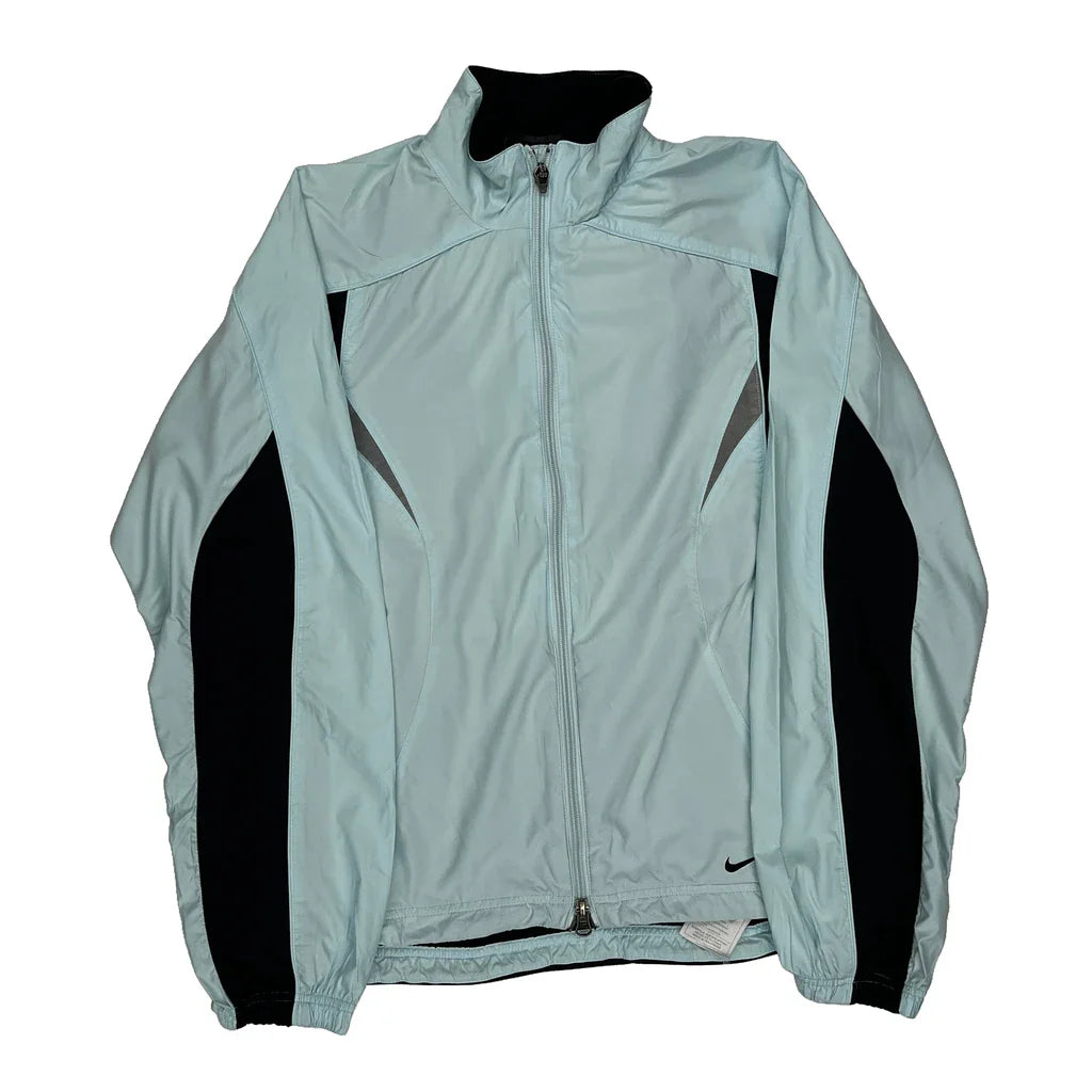 Nike Windbreaker - Medium Blue Polyester Refurbished - Thrifted (note: this is a term often used to describe second- refurbished available on Cerqular