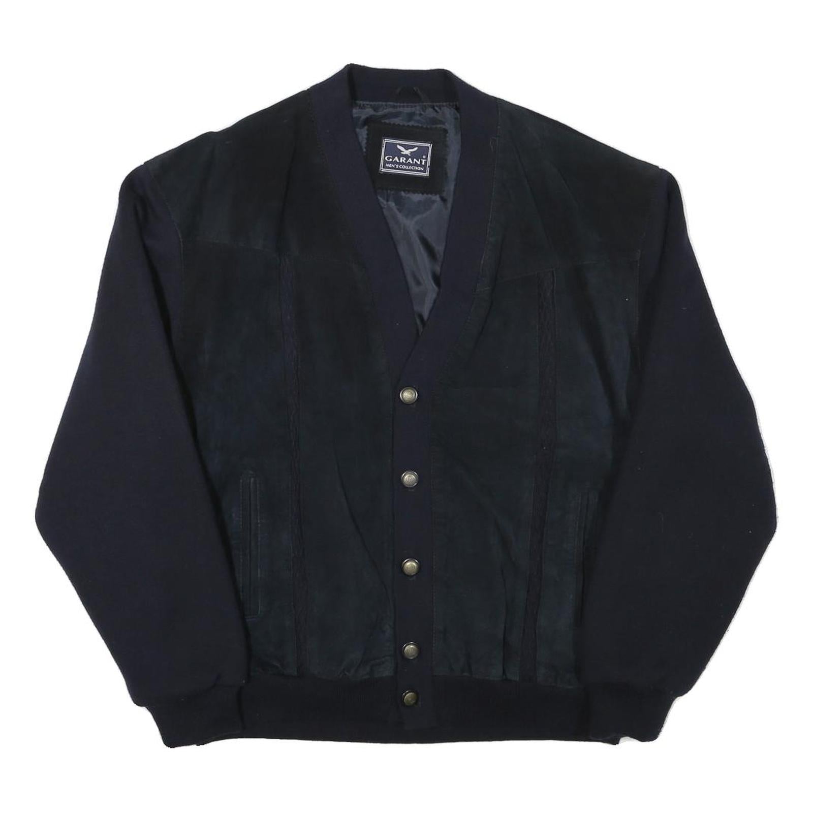 GARANTI Mens Black Button Jacket L Polyester Blend Plain Button Closure Refurbished - N/A refurbished available on Cerqular