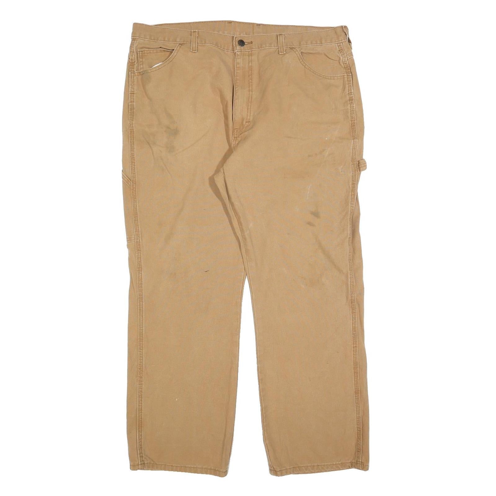 DICKIES Mens Cotton Blend Beige Relaxed Straight Trousers W38 L30 Workwear Refurbished - N/A refurbished available on Cerqular