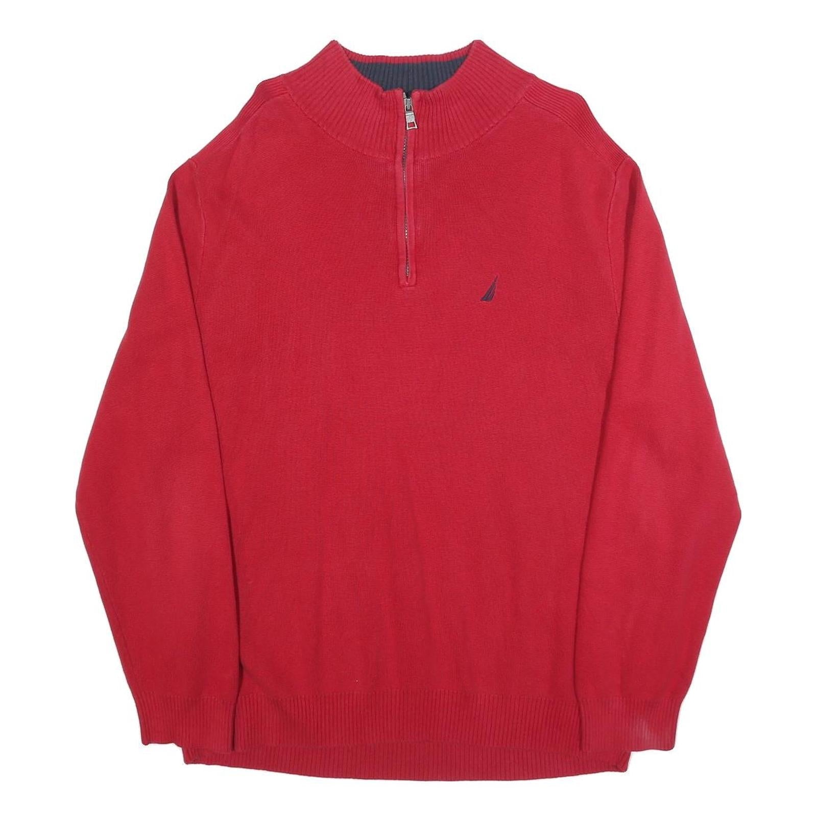 NAUTICA Mens Red Pullover Jumper Cotton Blend Crew Neck Regular XL Nautical Logo Refurbished - N/A refurbished available on Cerqular