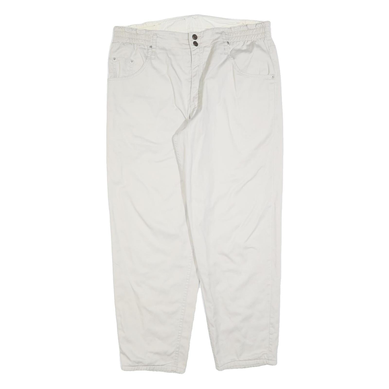 BIG STAR Mens Cotton Blend White Regular Fit Straight Leg Trousers W38 L30 Refurbished - N/A refurbished available on Cerqular