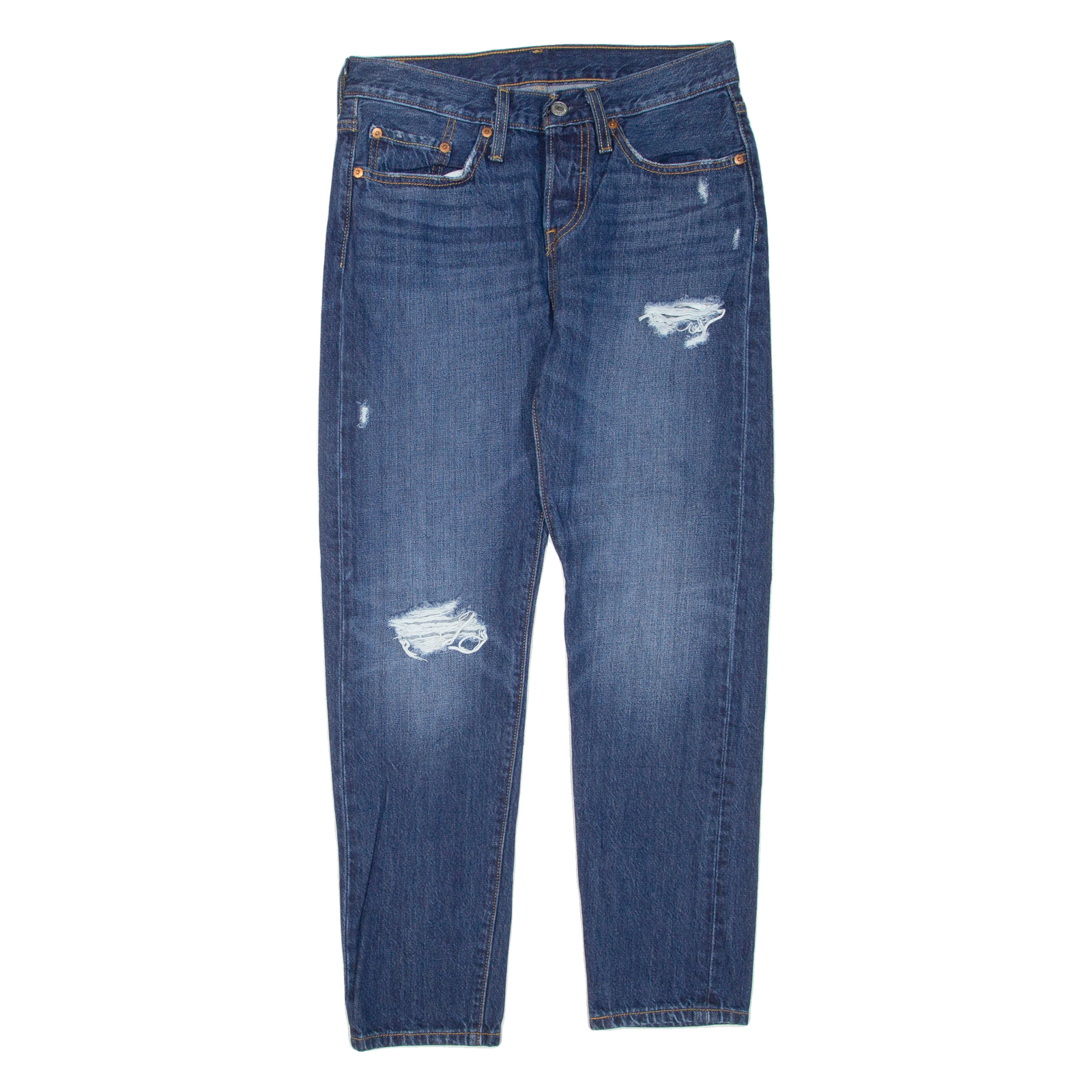 LEVI'S 501 Jeans Distressed Womens Blue Regular Straight W26 L28 Refurbished - N/A refurbished available on Cerqular