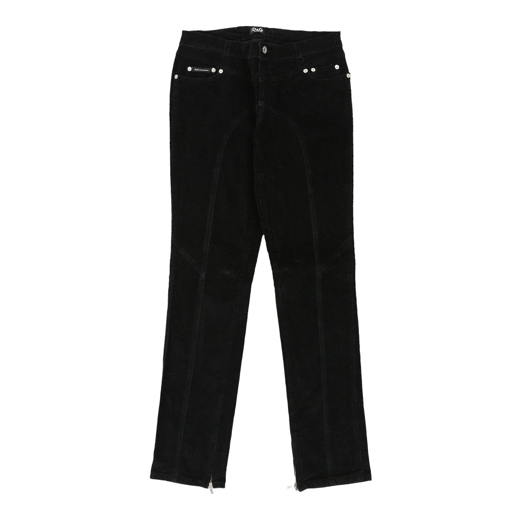 Dolce & Gabbana Trousers - 30W UK 8 Black Cotton Refurbished - Thrifted (note: this is a term often used to describe second- refurbished available on Cerqular