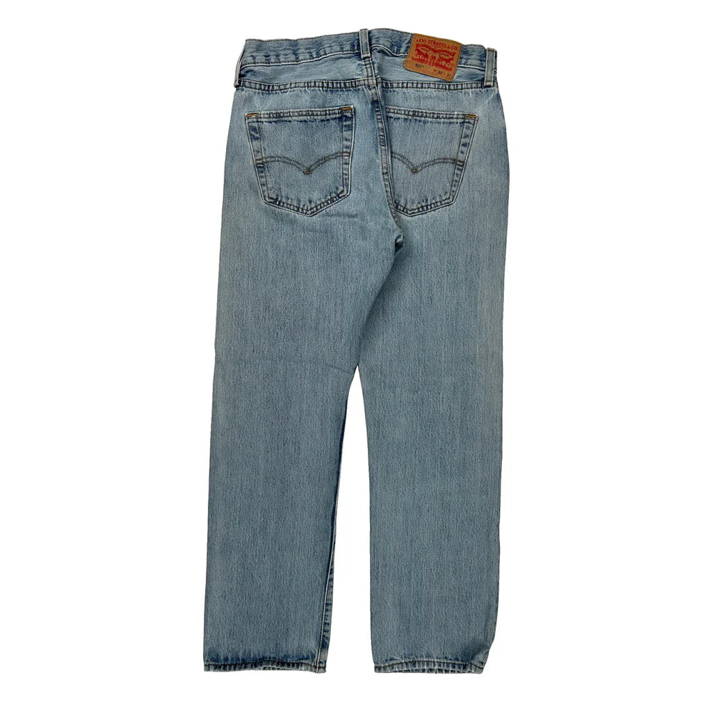 501 Levis Jeans - 32W 28L Light Wash Cotton Refurbished - Thrifted (note: this is a term often used to describe second- refurbished available on Cerqular