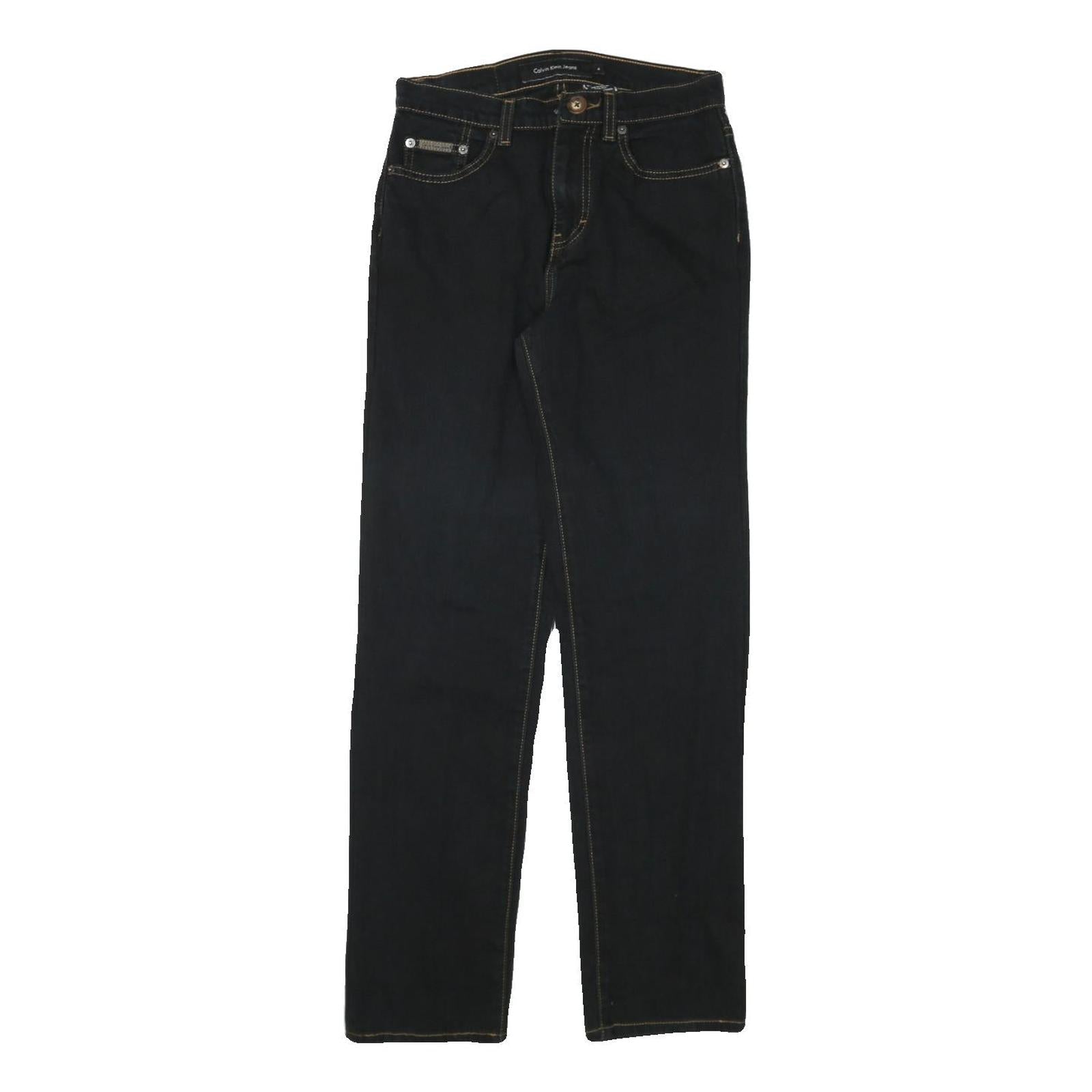 CALVIN KLEIN JEANS Womens Black Regular Straight Denim Jeans W26 L29 Zip Cotton Refurbished - N/A refurbished available on Cerqular