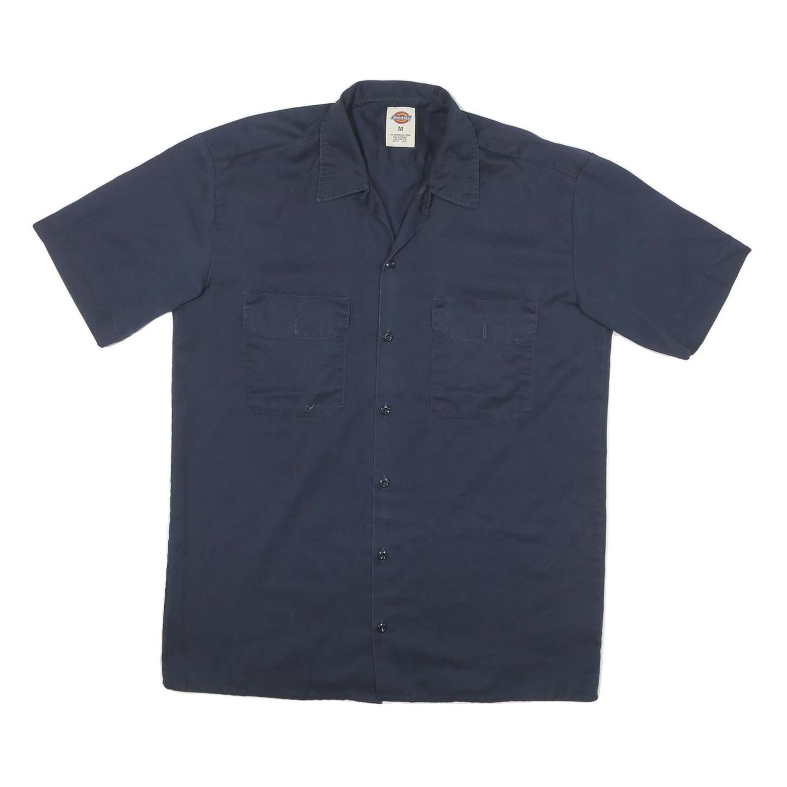 DICKIES Mens Navy Blue Work Shirt M Cotton Blend Casual Short Sleeve Refurbished - N/A refurbished available on Cerqular