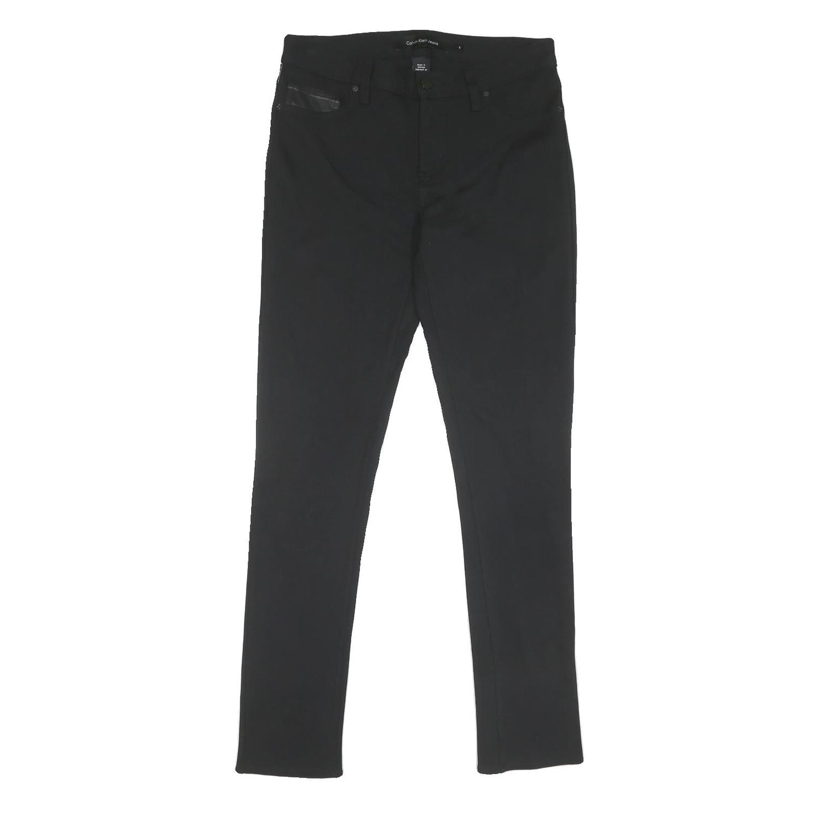 CALVIN KLEIN JEANS Womens Slim Black Slim Tapered Trousers W30 L30 Stylish Fit Refurbished - N/A refurbished available on Cerqular