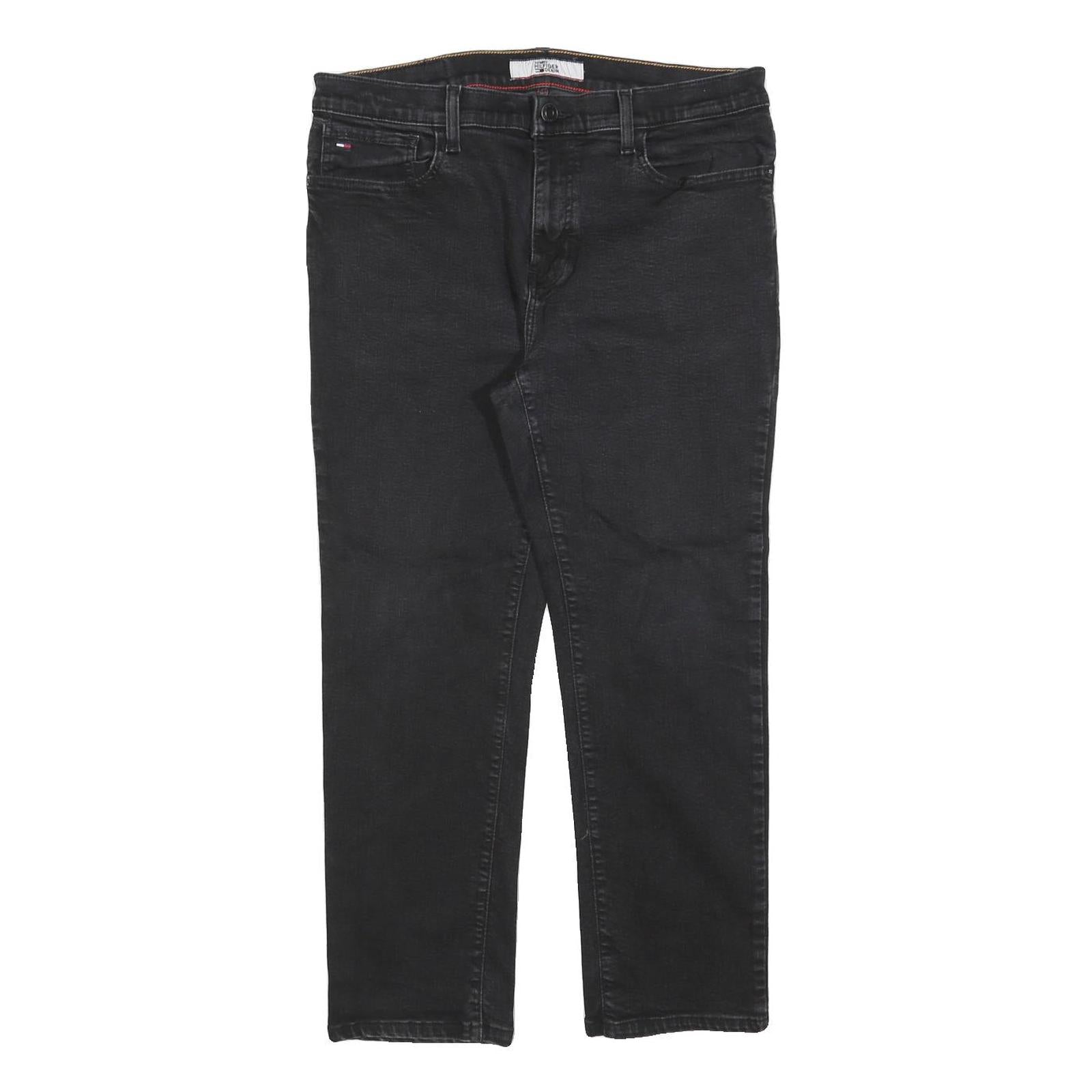 TOMMY HILFIGER Womens Black Regular Fit Straight Denim Jeans W34 L26 Classic Refurbished - N/A refurbished available on Cerqular