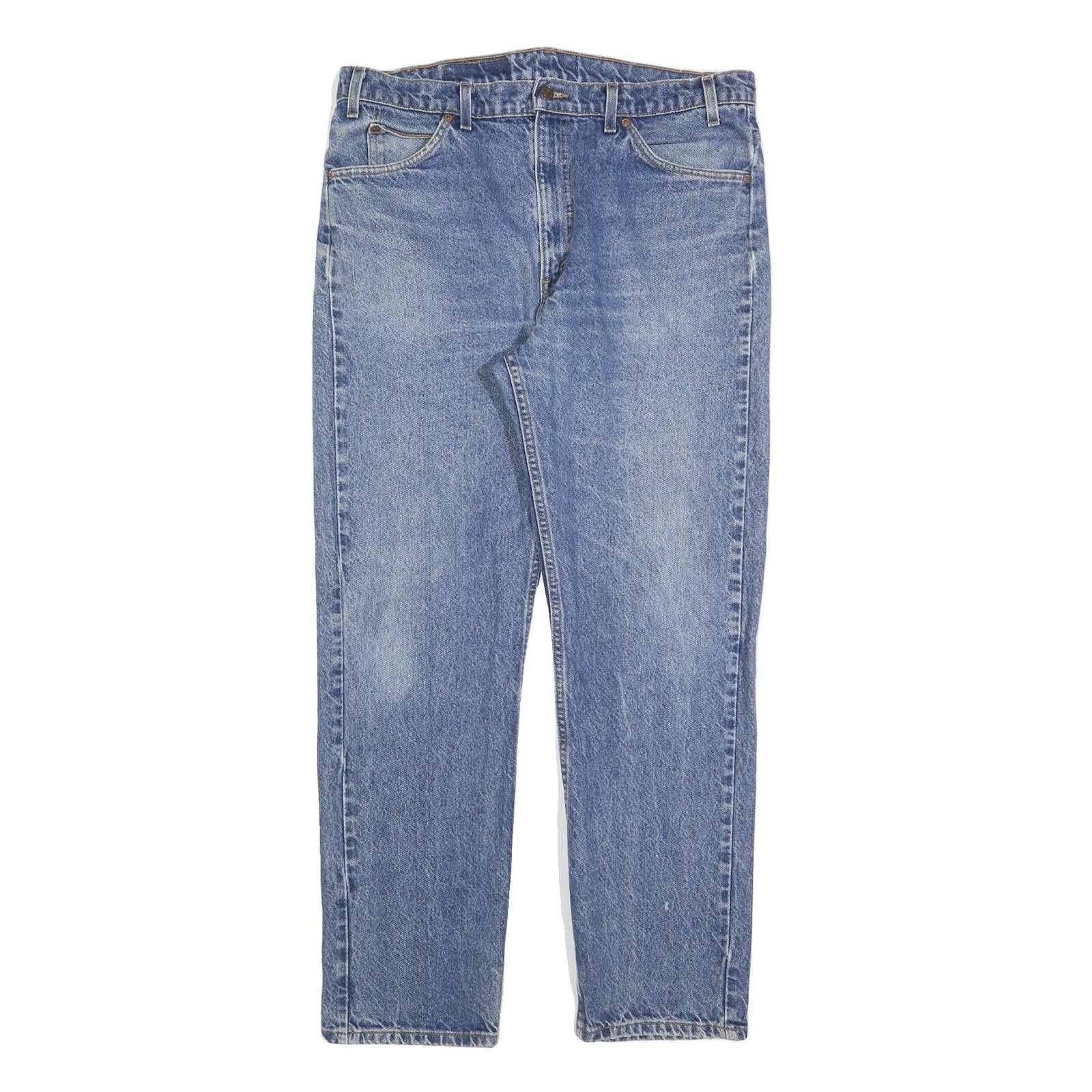 LEVI'S 505 Mens Jeans Blue Regular Straight Denim Medium W38 L32 Classic Zip Refurbished - N/A refurbished available on Cerqular