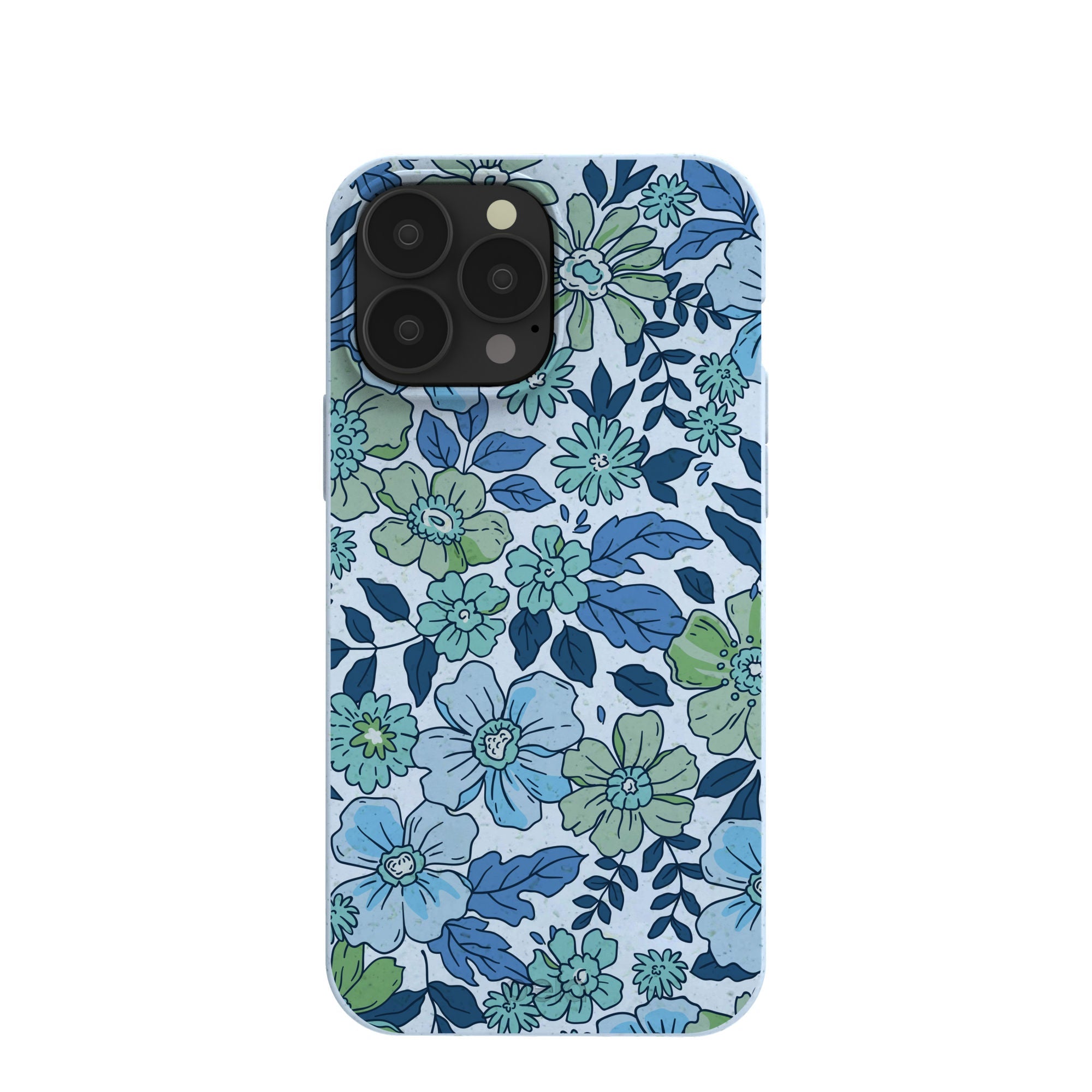Powder Blue Liberty Florals iPhone 13 Pro Max Case Refurbished - Pela Case refurbished available on Cerqular