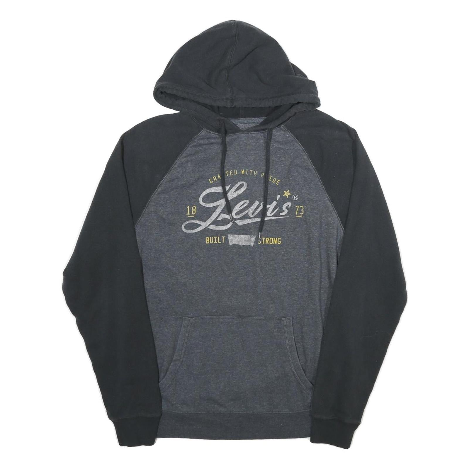 LEVI'S Mens Black & Grey Hoodie M Cotton Blend Casual Pullover Drawstring Refurbished - N/A refurbished available on Cerqular