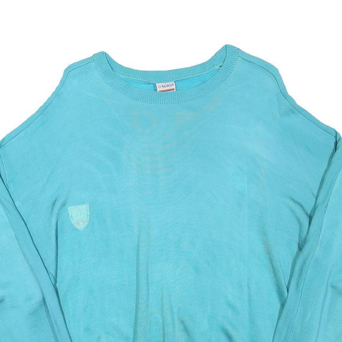 MANOR Womens Blue Crew Neck S Casual Polyester Blend Sweatshirt Pullover Refurbished - N/A refurbished available on Cerqular