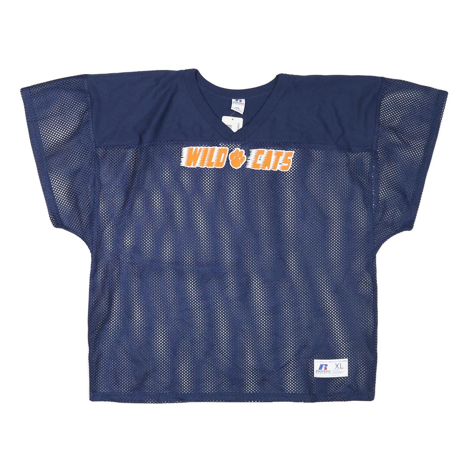 RUSSELL ATHLETIC Mens Navy Blue Polyester Blend Wild Cats Graphic T-Shirt XL Refurbished - N/A refurbished available on Cerqular