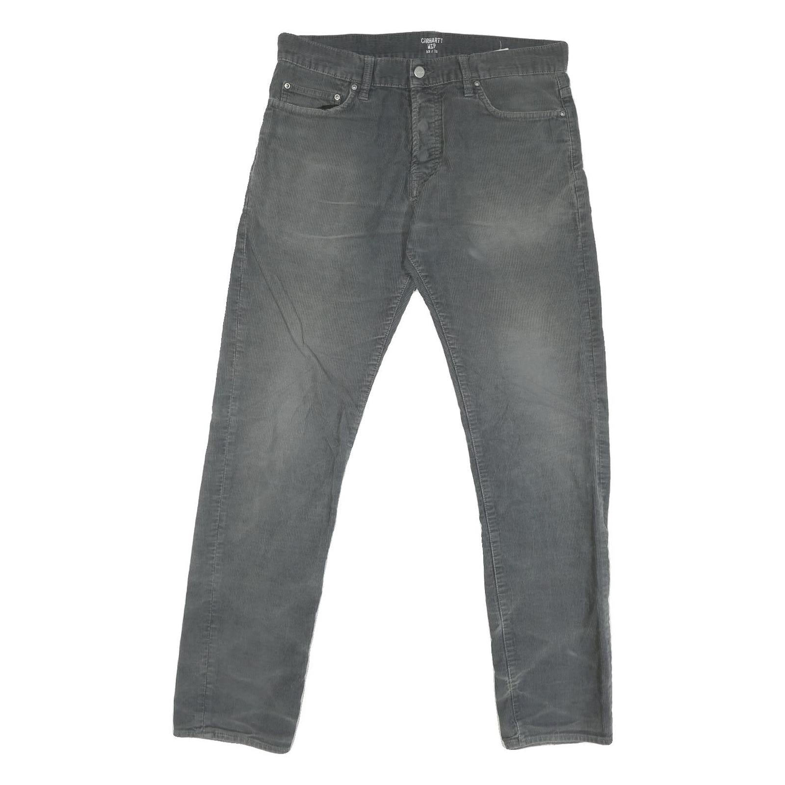CARHARTT Mens Regular Fit Grey Cotton Blend Corduroy Trousers W32 L31 Refurbished - N/A refurbished available on Cerqular