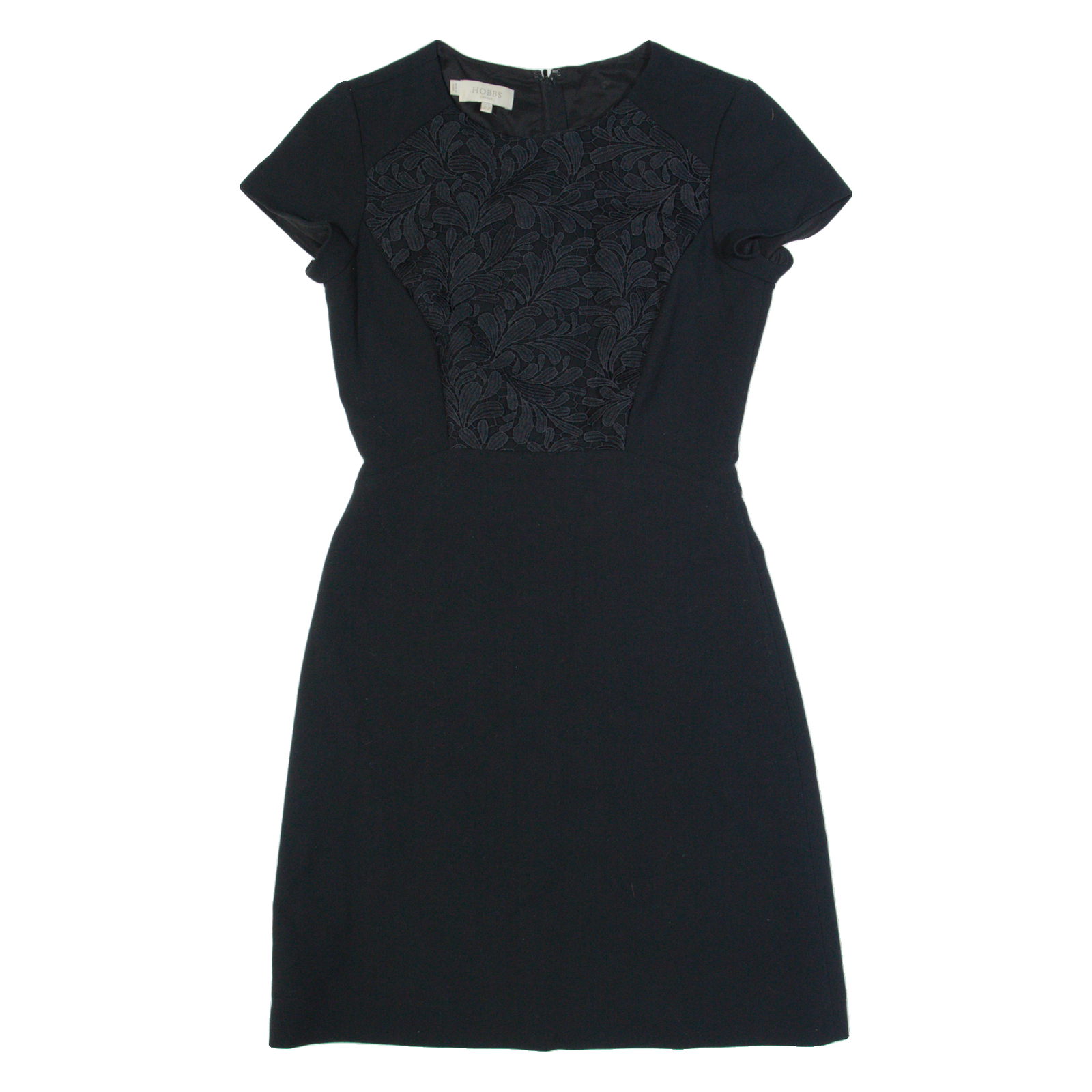 HOBBS LONDON Womens Pencil Dress Black Short Sleeve Knee Length UK 8 Refurbished - N/A refurbished available on Cerqular