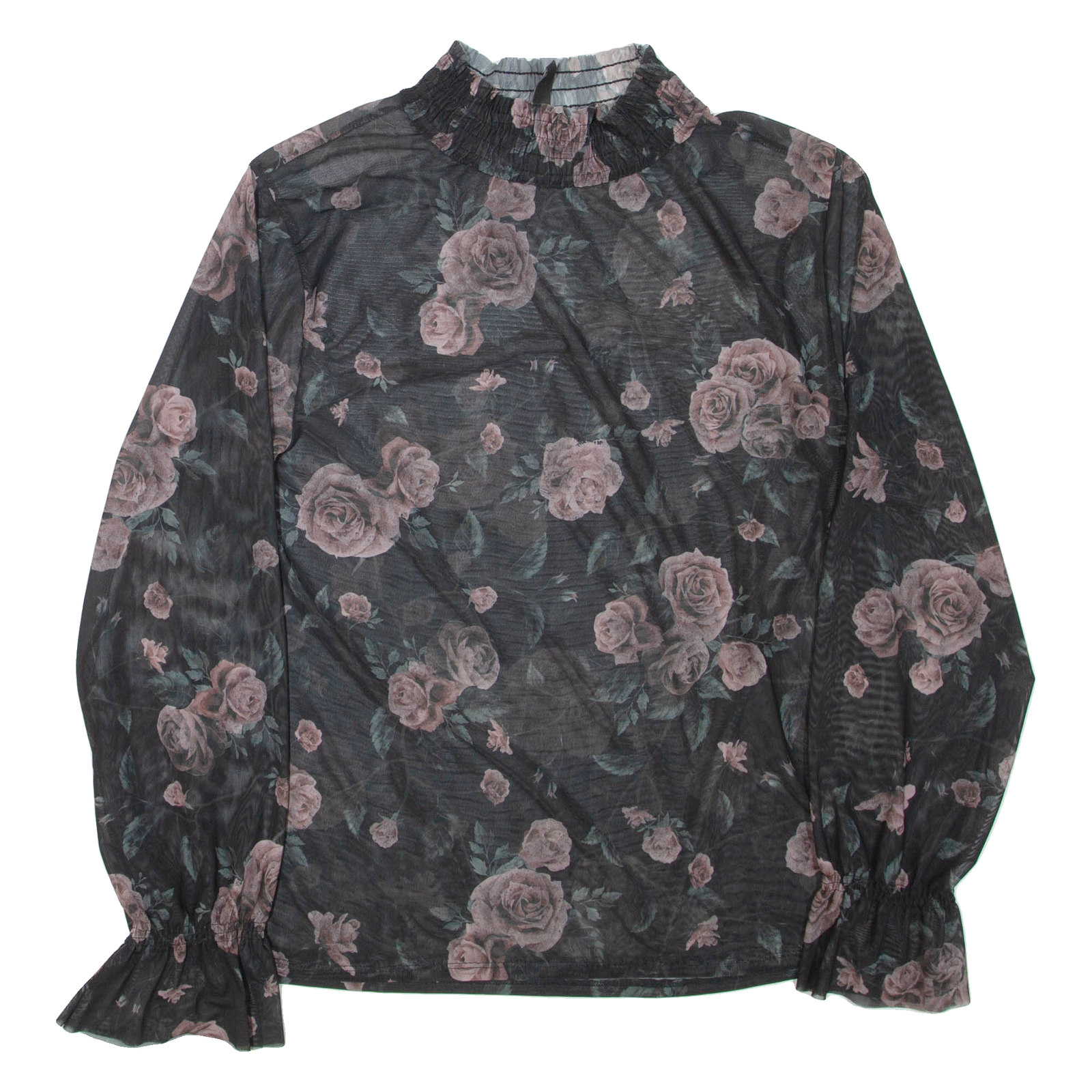 Buy AMISU Sheer Womens Printed Blouse Black High Neck Long Sleeve Floral XL Refurbished - $16.89 AMISU Sheer Womens Printed Blouse Black High Neck Long Sleeve Floral XL Refurbished - N/A refurbished available on Cerqular