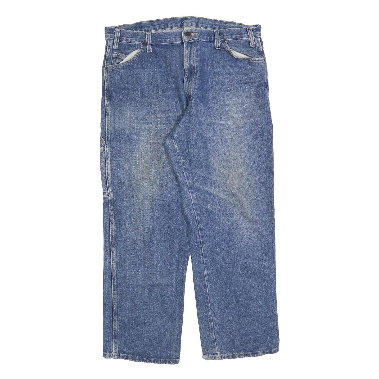 DICKIES Mens Relaxed Blue Denim Jeans W38 L30 Workwear Carpenter Style Zip Refurbished - N/A refurbished available on Cerqular