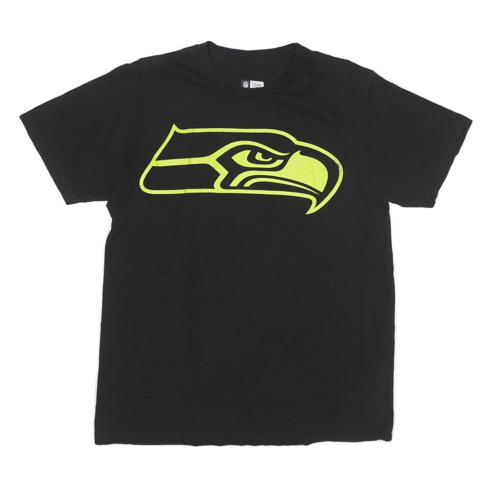 NFL Mens Black Graphic T-Shirt M Short Sleeve Crew Neck Cotton Blend Sportswear Refurbished - N/A refurbished available on Cerqular