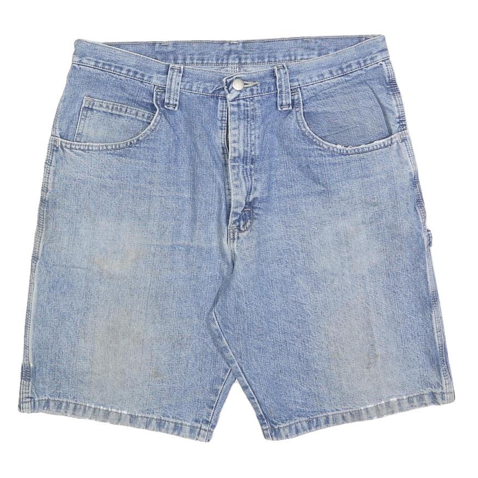 WRANGLER Mens Shorts Blue Denim Casual M W34 Workwear Cotton Blend Refurbished - N/A refurbished available on Cerqular