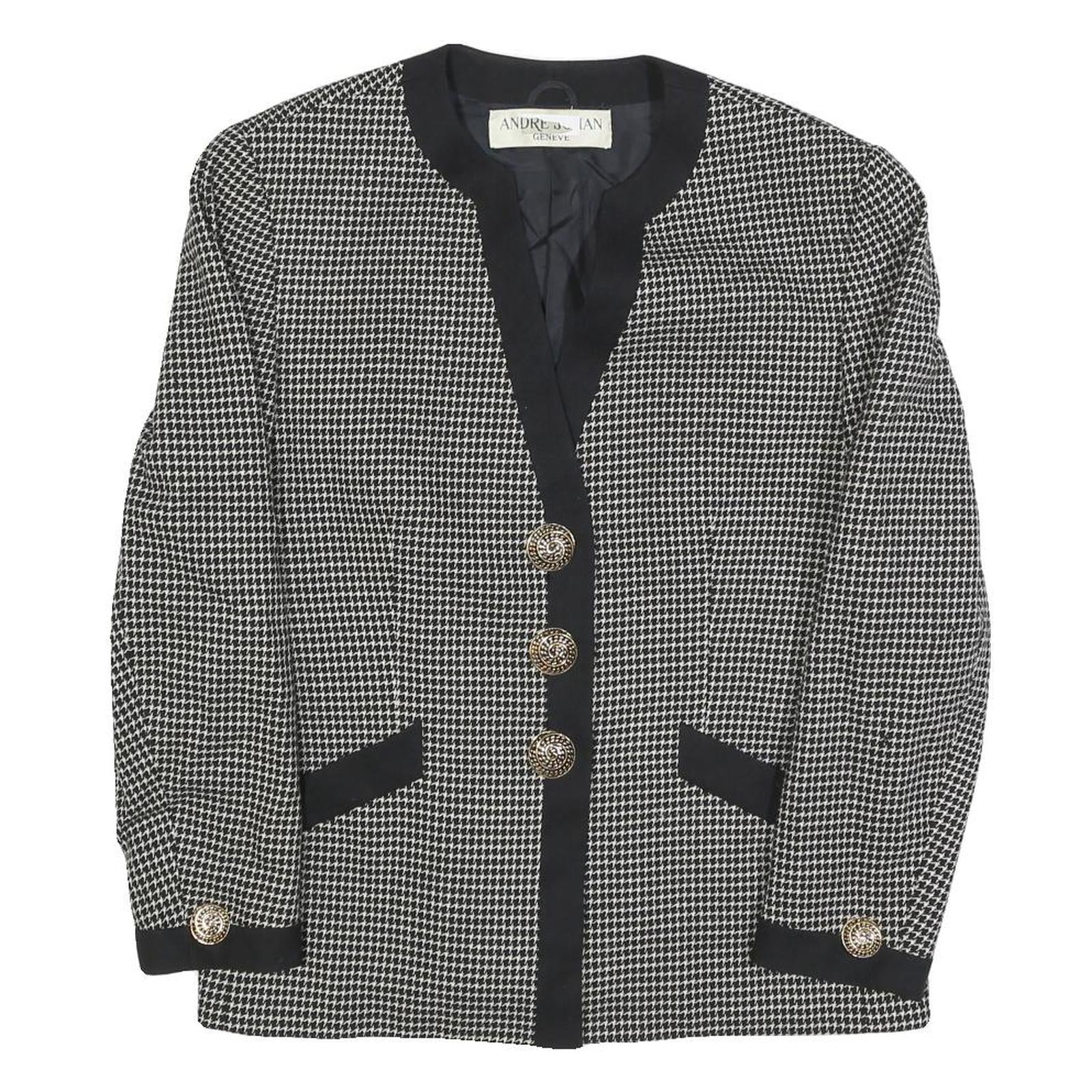 Buy ANDRE JOHAN Womens Black & White Houndstooth Button Jacket M Woven Classic Refurbished - $48.09 ANDRE JOHAN Womens Black & White Houndstooth Button Jacket M Woven Classic Refurbished - N/A refurbished available on Cerqular