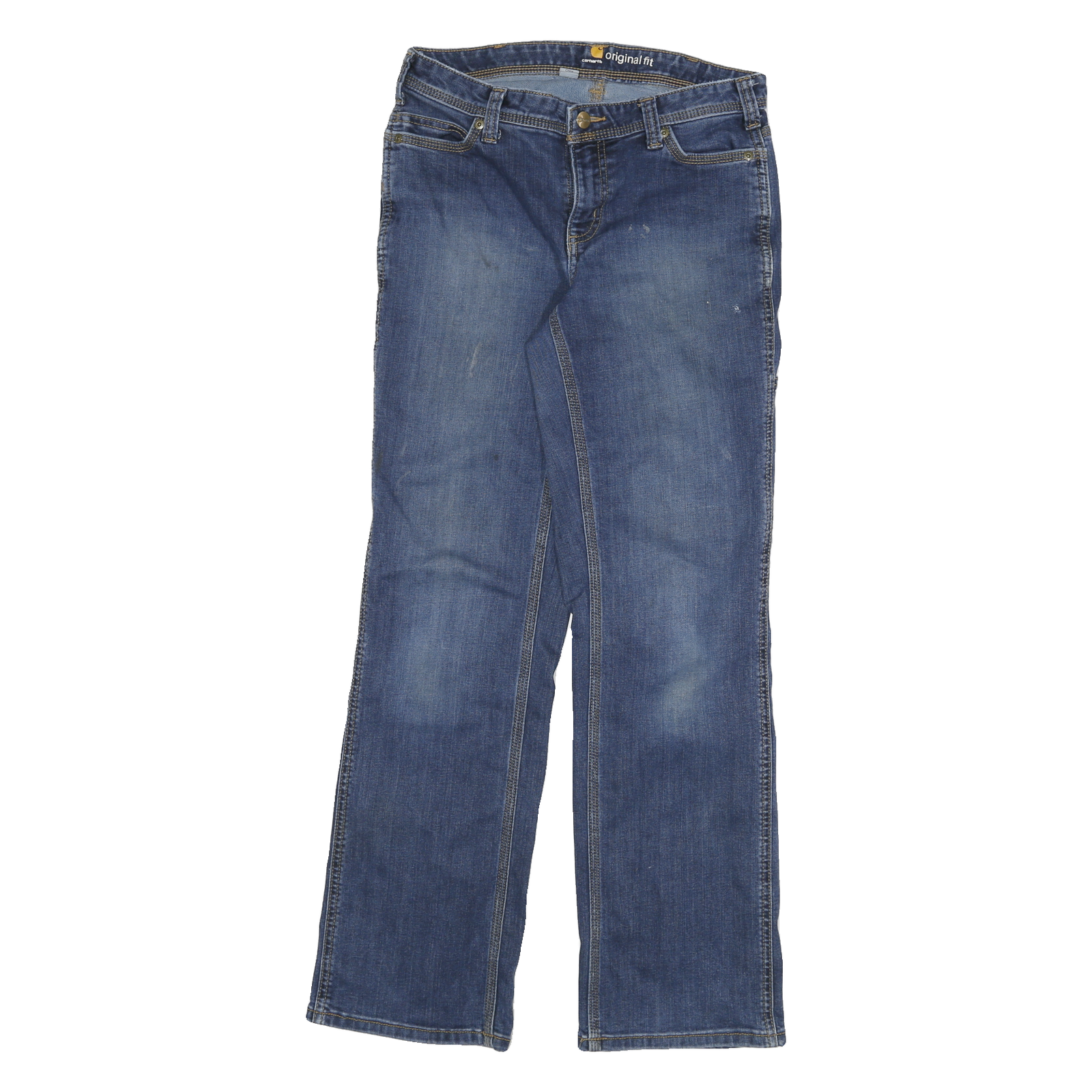 CARHARTT Womens Regular Fit Blue Denim Jeans W28 L30 Workwear Zip Pockets Refurbished - N/A refurbished available on Cerqular