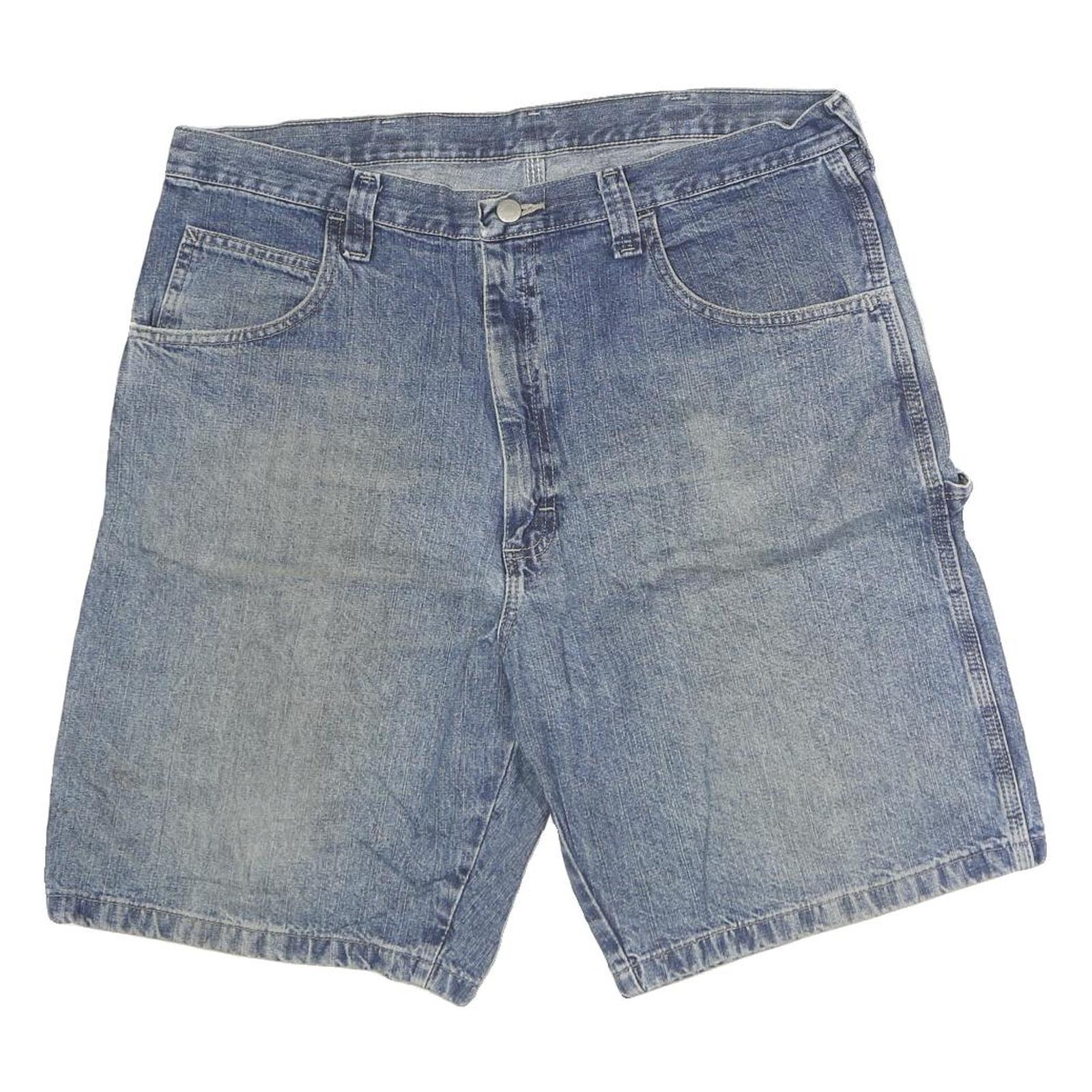 WRANGLER Mens Denim Blue Cotton Casual Shorts L W40 Carpenter Style Refurbished - N/A refurbished available on Cerqular