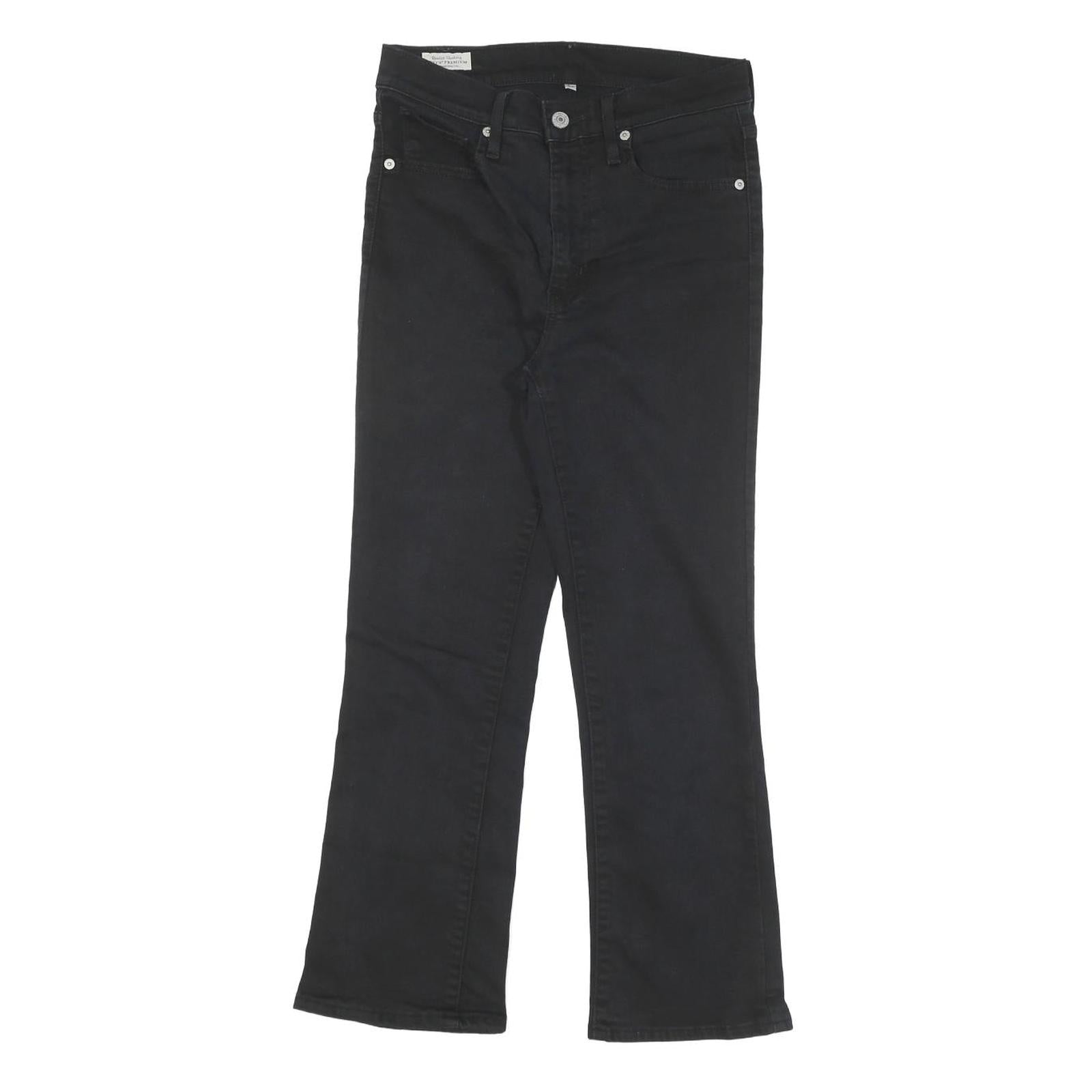LEVI'S Womens Black Regular Flared Denim Jeans W27 L24 Zip Cotton Blend Refurbished - N/A refurbished available on Cerqular