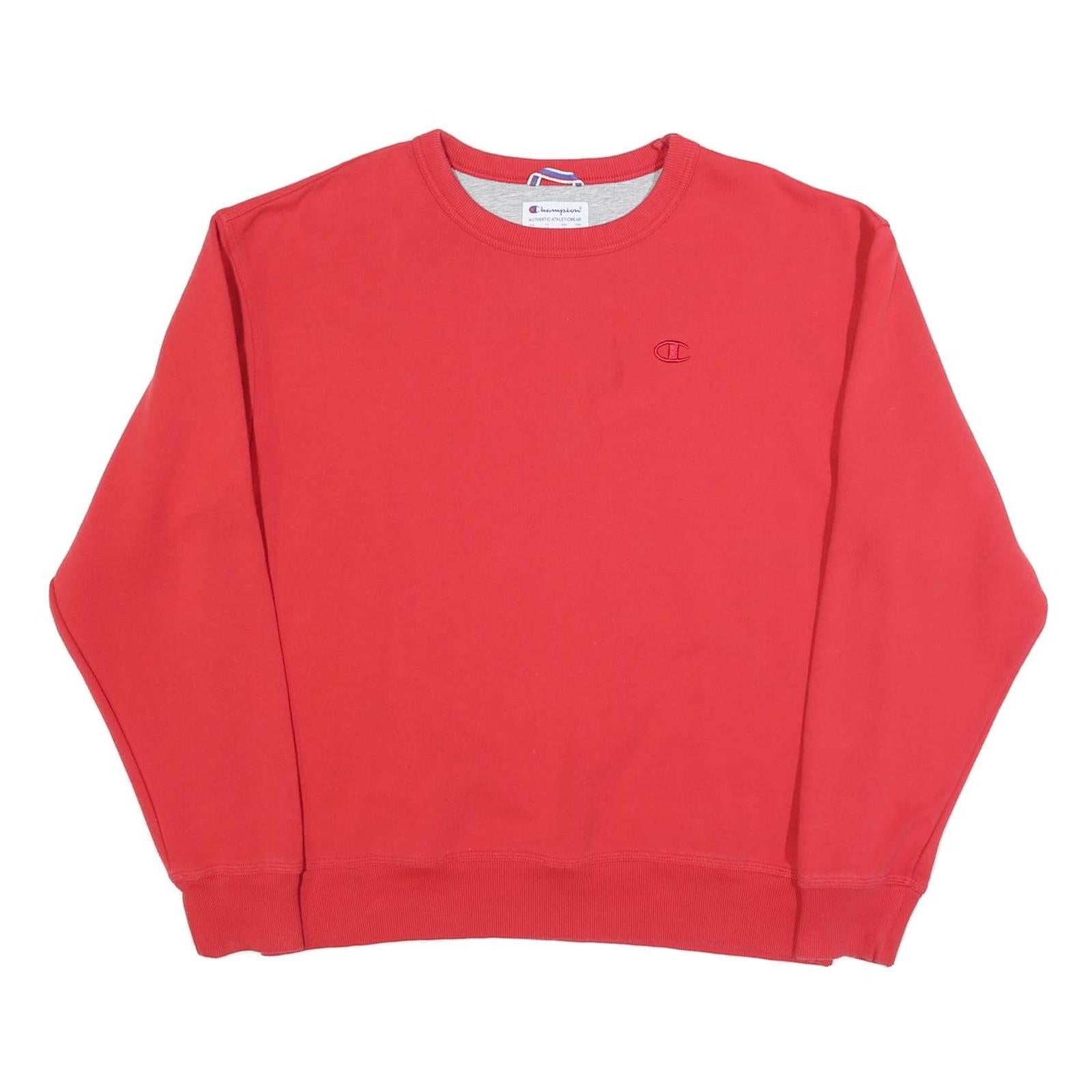 CHAMPION Mens Red Sweatshirt L Crew Neck Cotton Blend Pullover Classic Refurbished - N/A refurbished available on Cerqular