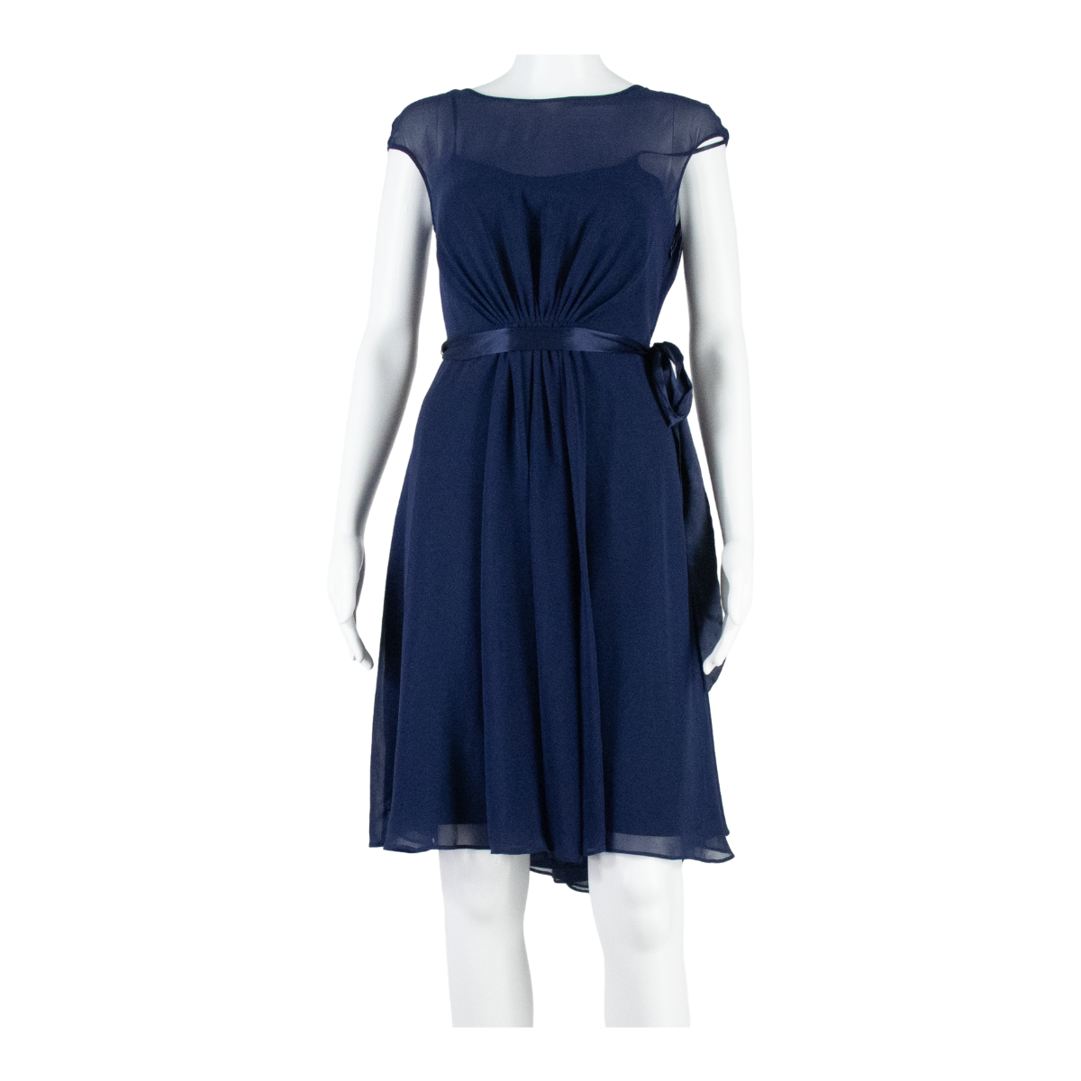 COAST Womens Fit & Flare Dress Blue Silk Short Sleeve Midi UK 10 Refurbished - N/A refurbished available on Cerqular