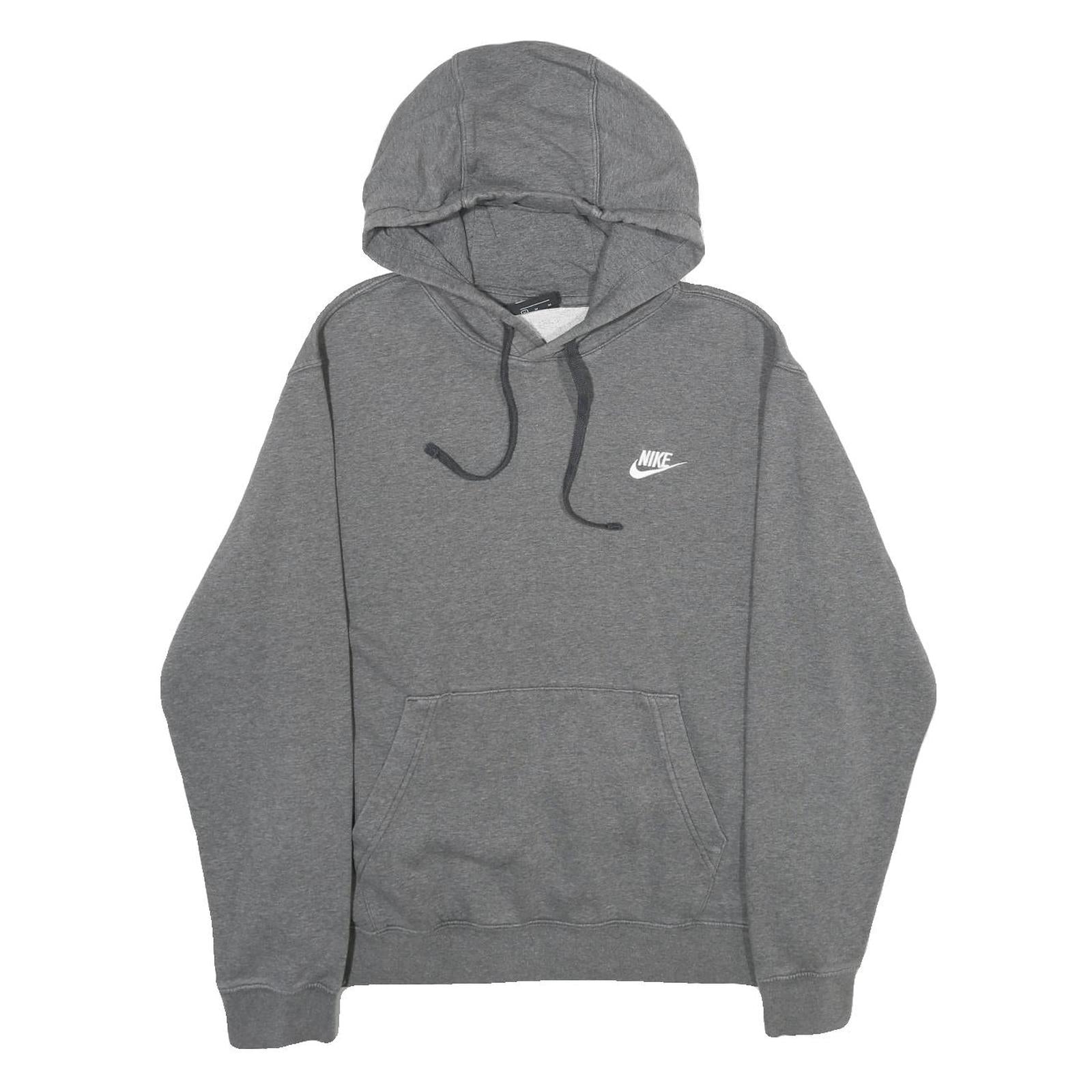 NIKE Mens Grey Hoodie M Cotton Blend Pullover Drawstring Hood Sweatshirt Refurbished - N/A refurbished available on Cerqular
