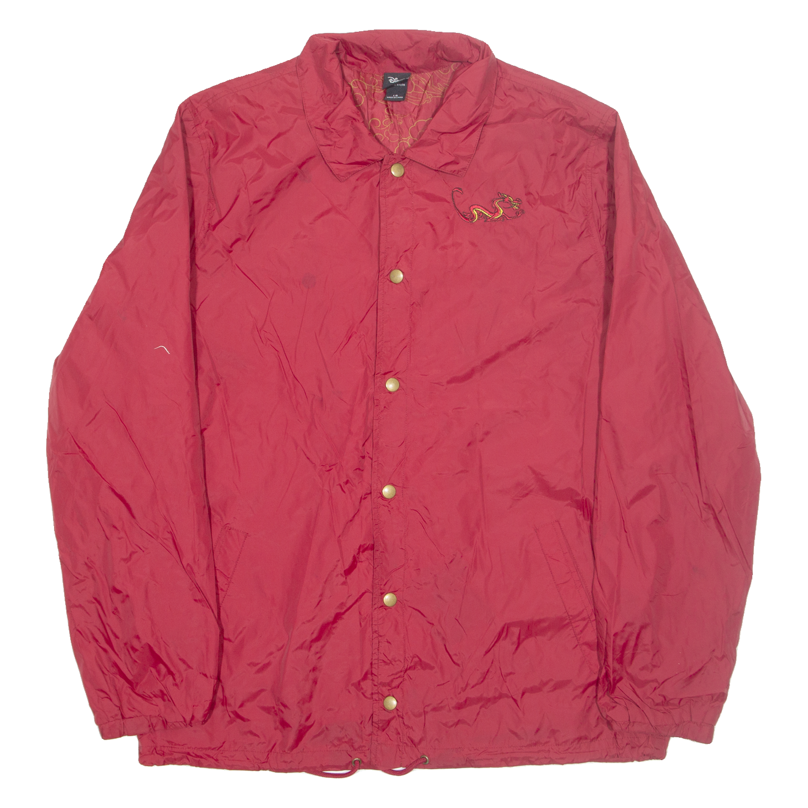 DISNEY Mulan Mens Coach Jacket Maroon Nylon L Refurbished - N/A refurbished available on Cerqular