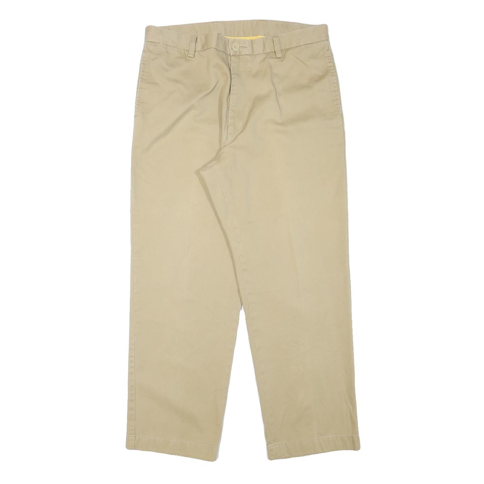 NAUTICA Mens Cotton Blend Beige Regular Fit Straight Leg Trousers W34 L28 Casual Refurbished - N/A refurbished available on Cerqular