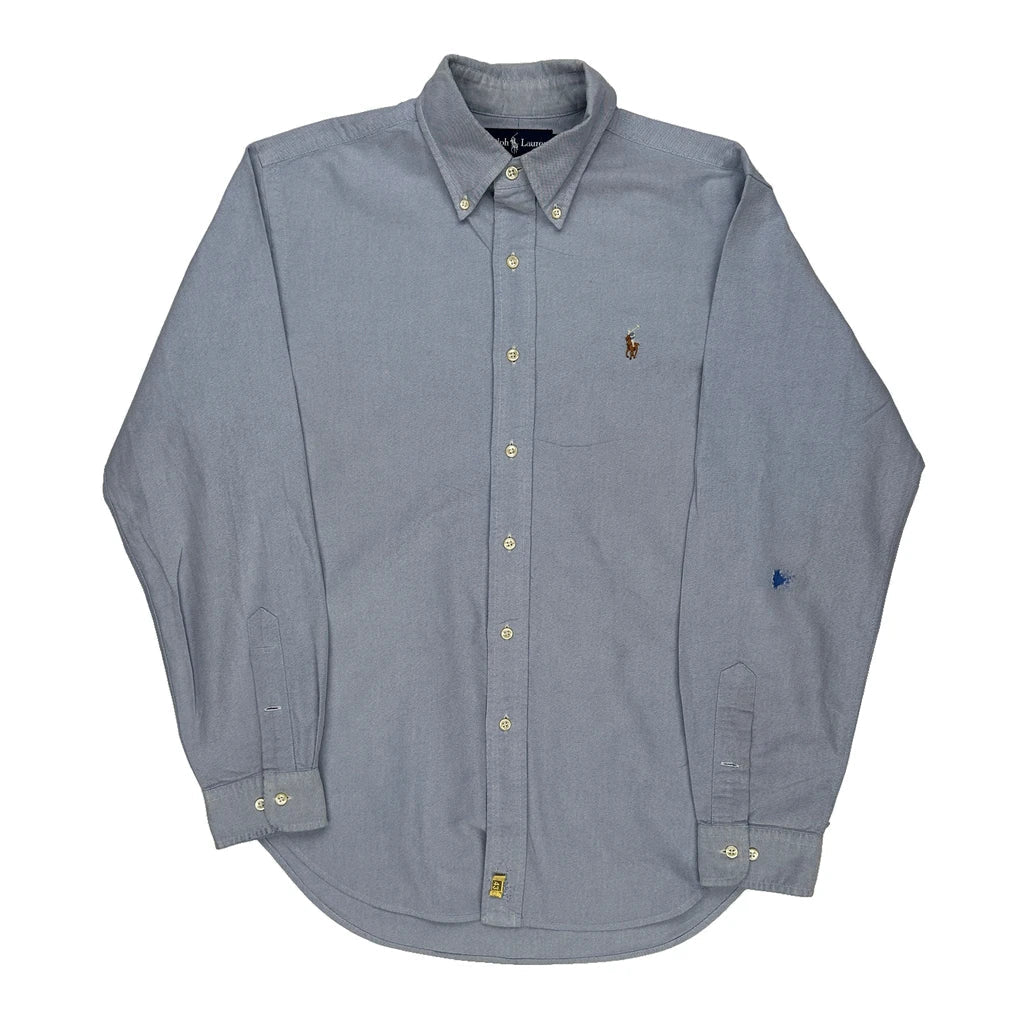 Ralph Lauren Shirt - Medium Blue Cotton Refurbished - Thrifted (note: this is a term often used to describe second- refurbished available on Cerqular