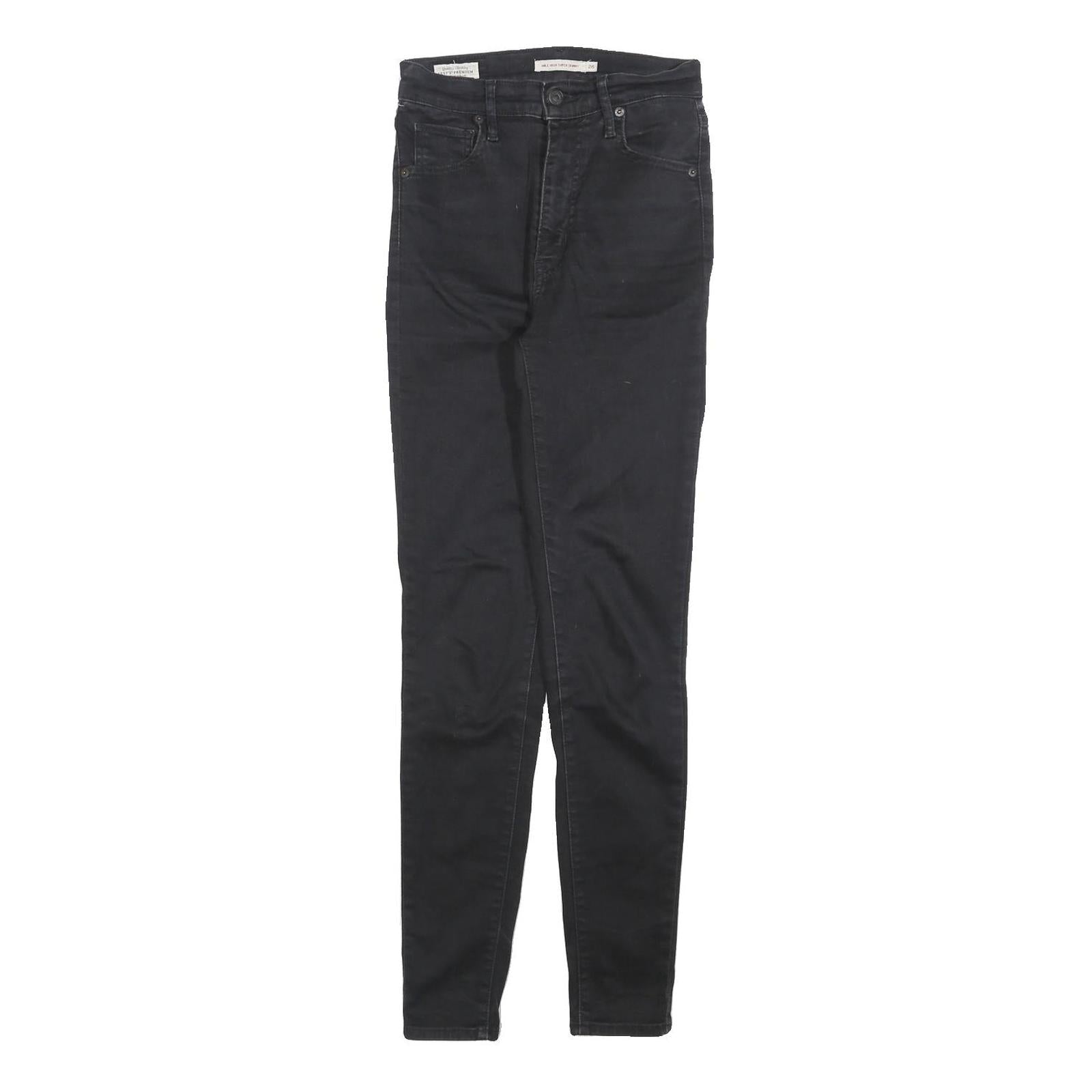 LEVI'S Womens Slim Black Denim Jeans W26 L30 Stretch Comfort Zip Fastening Refurbished - N/A refurbished available on Cerqular