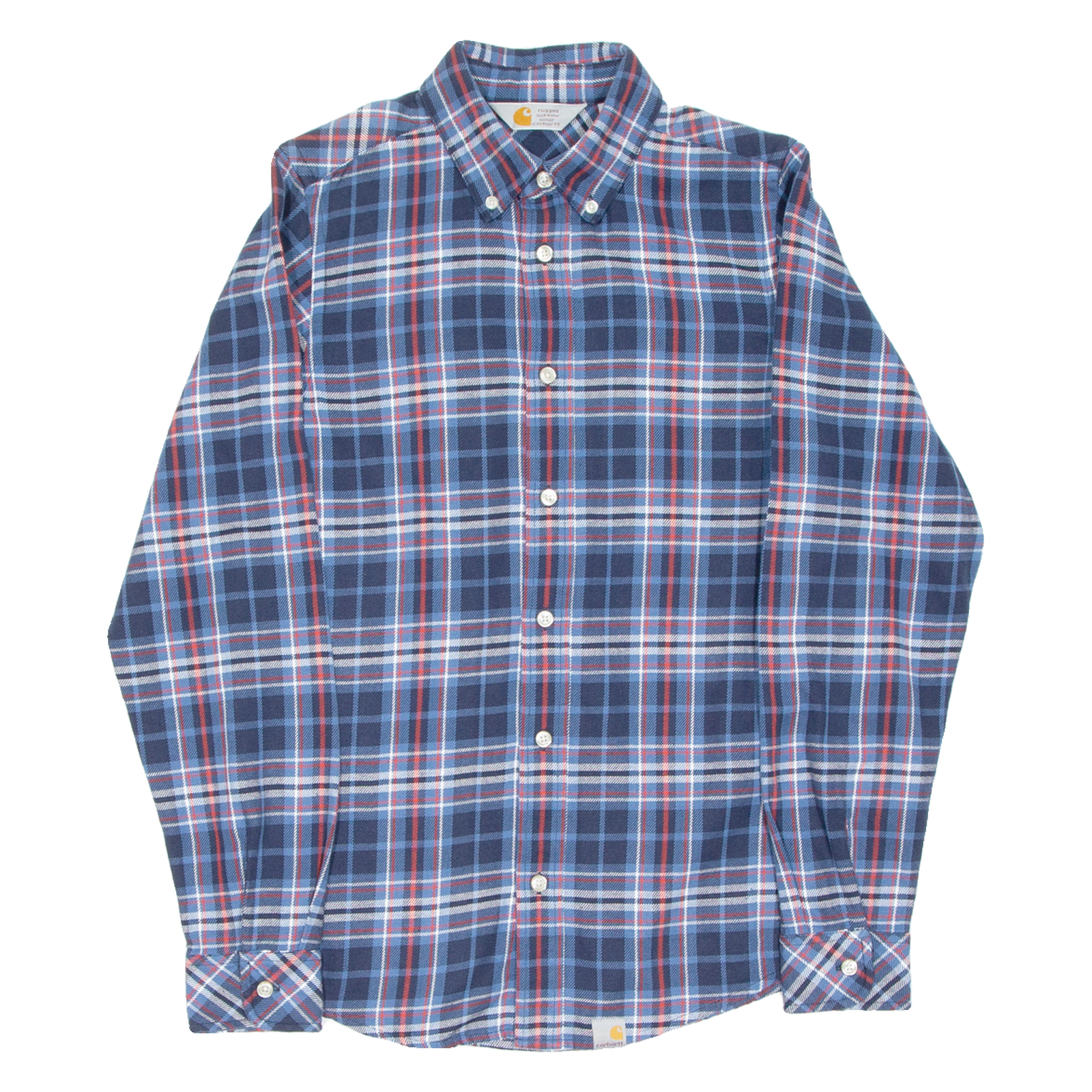 CARHARTT Mens Flannel Shirt Blue Check Long Sleeve XS Refurbished - N/A refurbished available on Cerqular