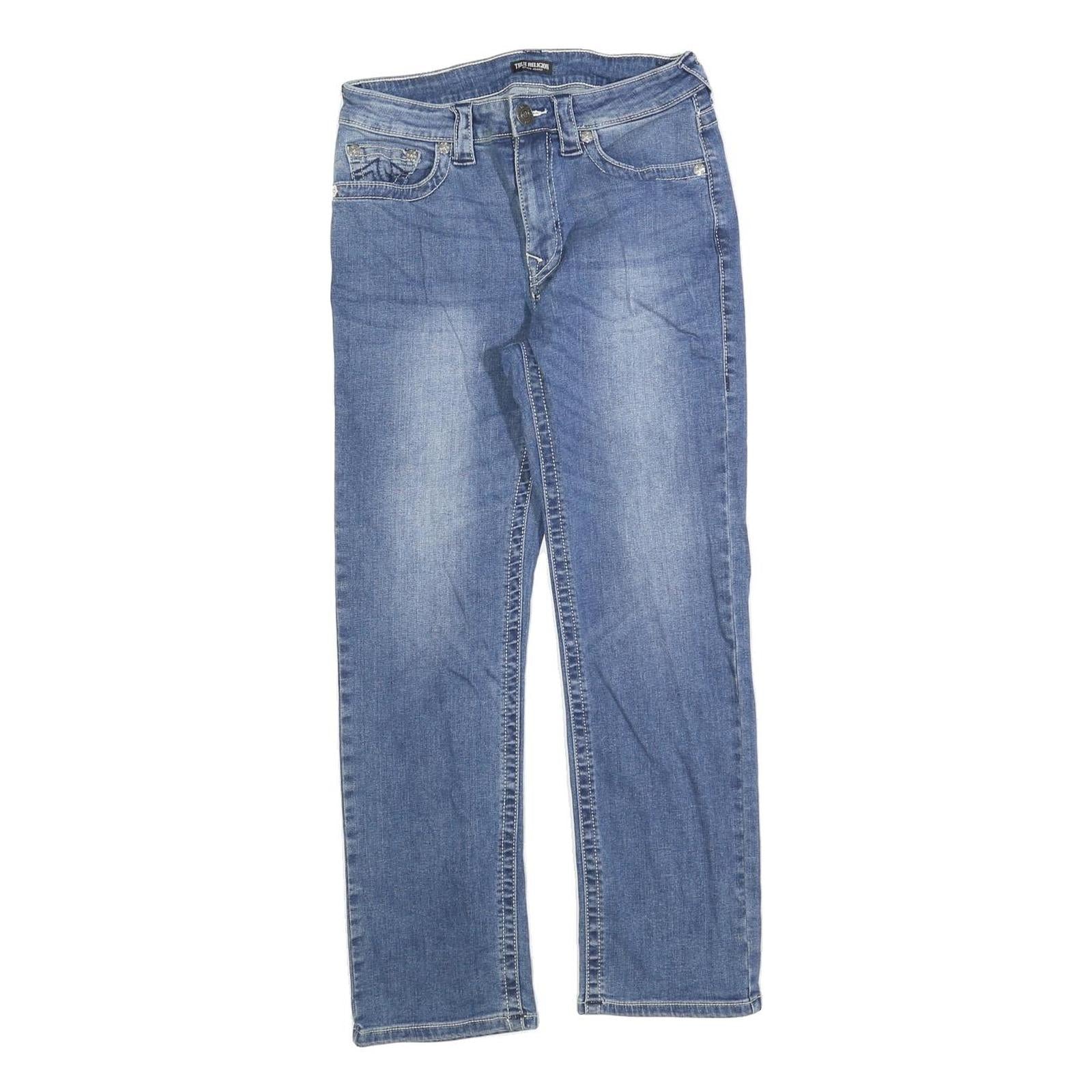 TRUE RELIGION Womens Slim Light Blue Denim Jeans W28 L26 Zip Closure Stylish Refurbished - N/A refurbished available on Cerqular