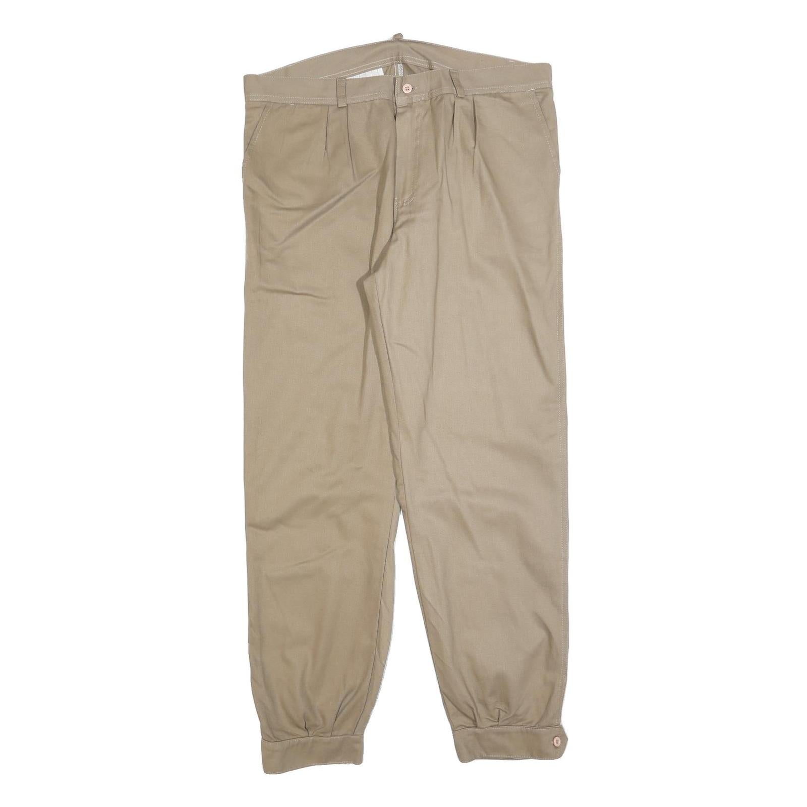 Womens Beige Relaxed Leg Trousers W36 L32 Zip Closure Lightweight Summer Casual Refurbished - N/A refurbished available on Cerqular