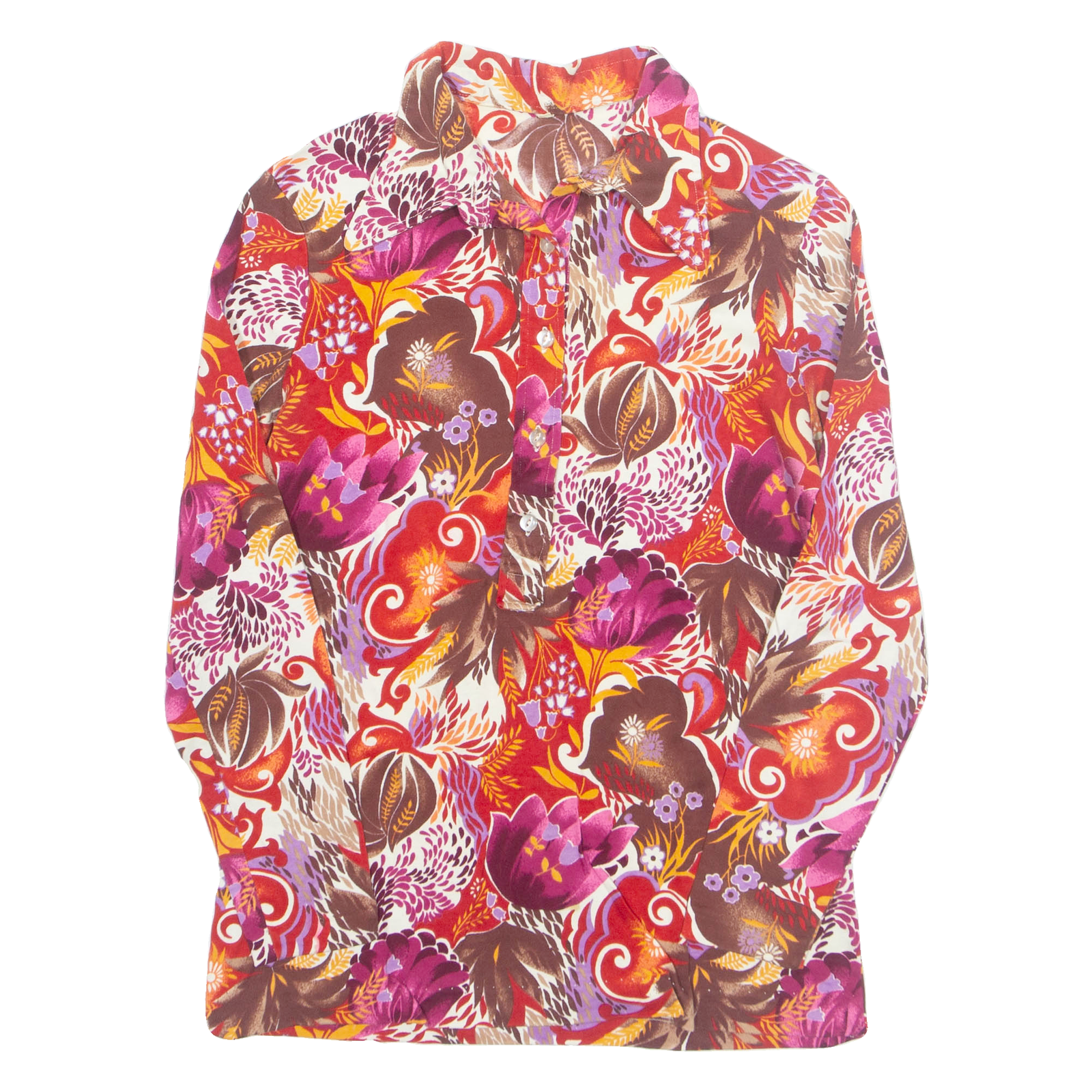 Buy Half Button Down Womens Printed Shirt Pink Collared Long Sleeve Floral M Refurbished - $16.89 Half Button Down Womens Printed Shirt Pink Collared Long Sleeve Floral M Refurbished - N/A refurbished available on Cerqular
