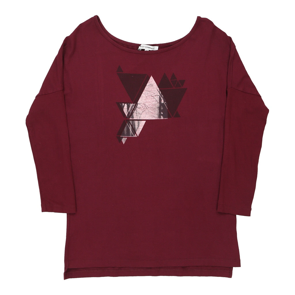 Best Company Long Sleeve T-Shirt - Medium Red Cotton | Size: medium Refurbished - N/A (Preloved Designer is not a specific brand, it refurbished available on Cerqular