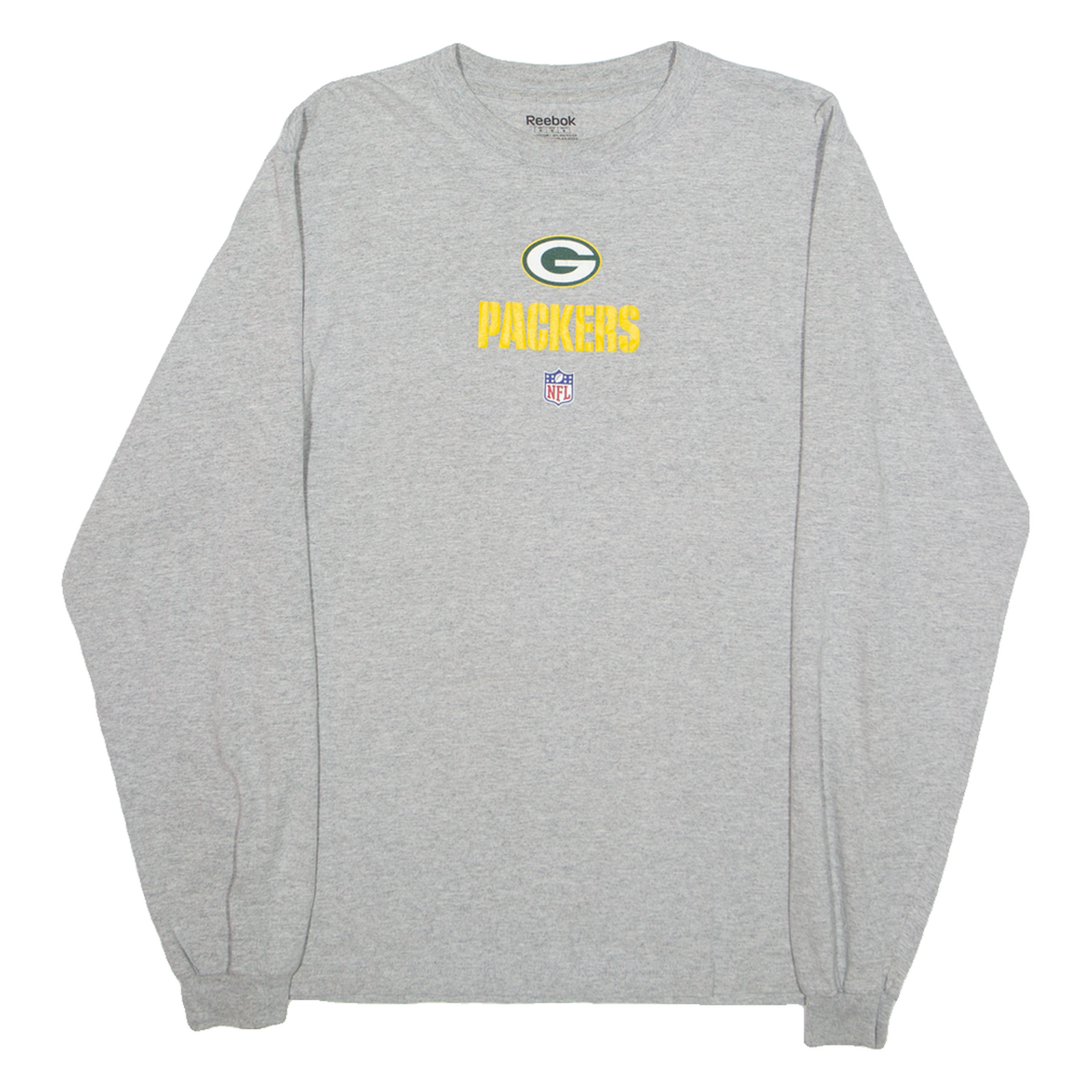 REEBOK NFL Green Bay Packers Mens T-Shirt Grey Long Sleeve USA M Refurbished - N/A refurbished available on Cerqular