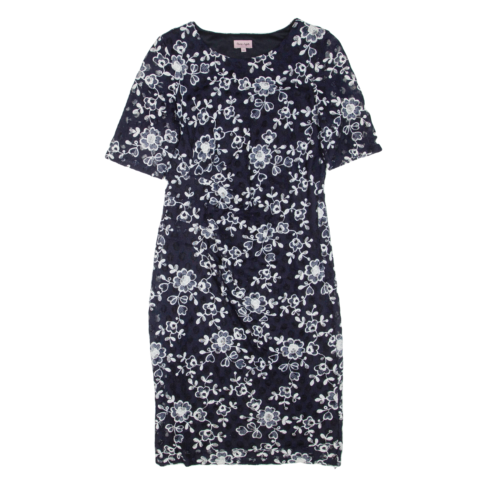PHASE EIGHT Womens Day Dress Blue Floral Short Sleeve Knee Length M Refurbished - N/A refurbished available on Cerqular