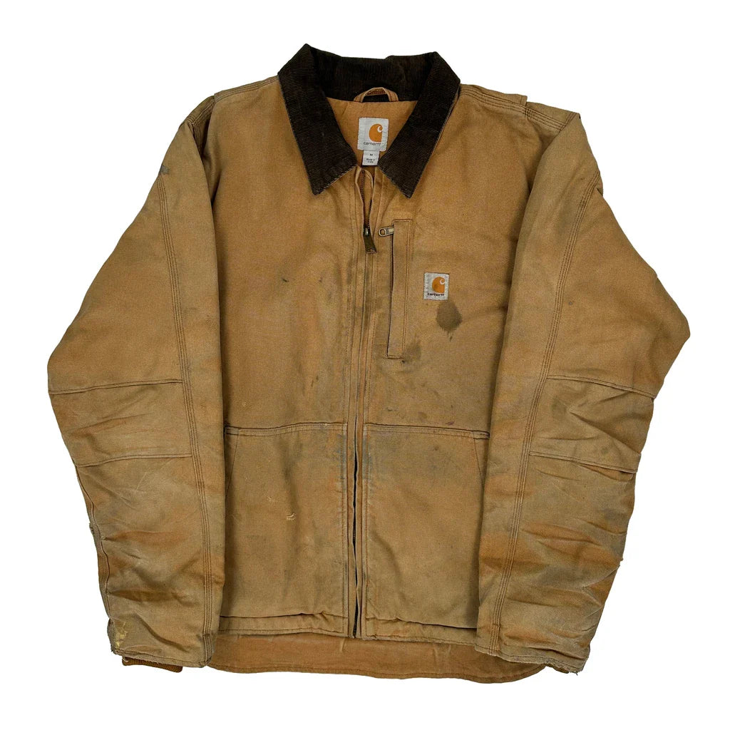 Carhartt Jacket - Medium Brown Cotton Refurbished - Thrifted (note: this is a term often used to describe second- refurbished available on Cerqular