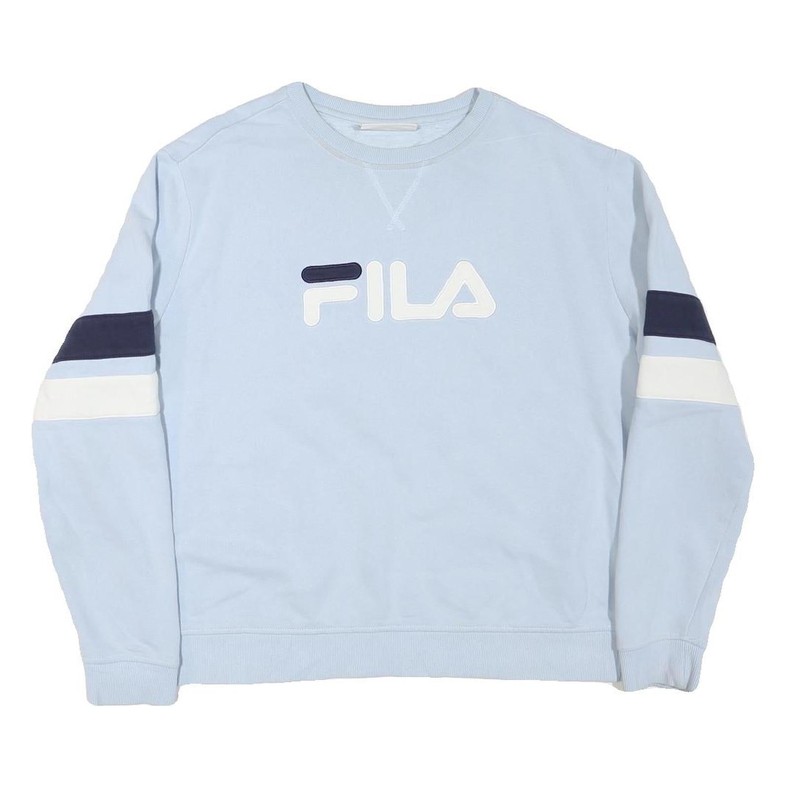 Buy FILA Womens Blue Crew Neck XL Cotton Blend Sweatshirt Logo Stripe Sleeves Refurbished - $29.89 FILA Womens Blue Crew Neck XL Cotton Blend Sweatshirt Logo Stripe Sleeves Refurbished - N/A refurbished available on Cerqular