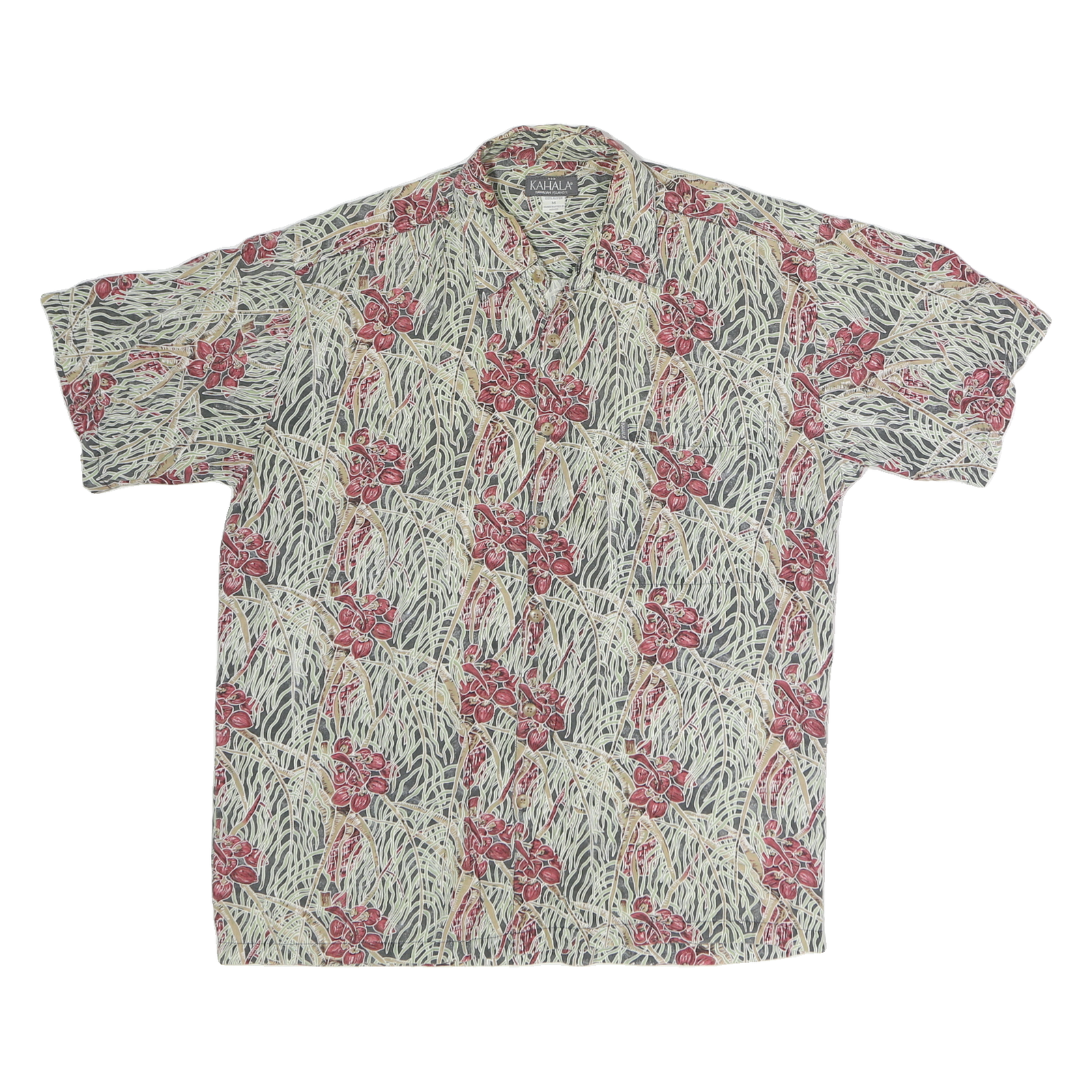 Buy KAHALA Mens Cream & Red Hawaiian Cotton Shirt M Floral Tropical Print Button Refurbished - $16.89 KAHALA Mens Cream & Red Hawaiian Cotton Shirt M Floral Tropical Print Button Refurbished - N/A refurbished available on Cerqular