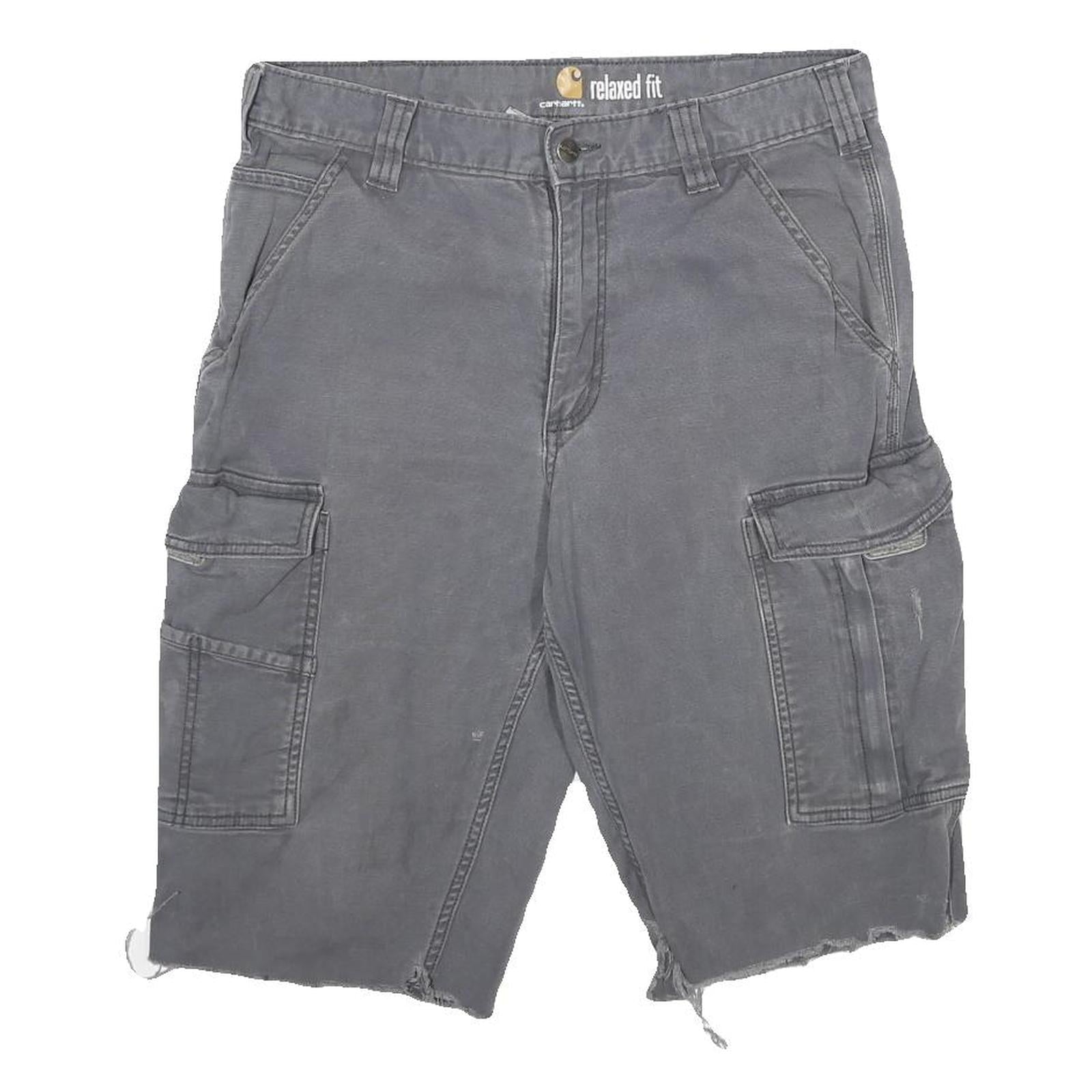 CARHARTT Mens Grey Cargo Shorts M W32 Relaxed Fit Cotton Blend Refurbished - N/A refurbished available on Cerqular